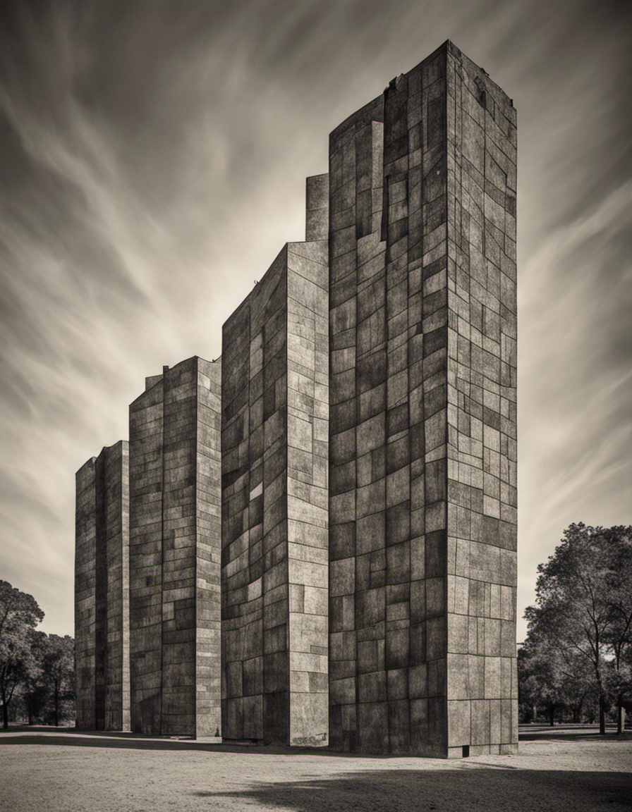 Abstract compositions with fanciful shapes, brutalist buildings - Poster