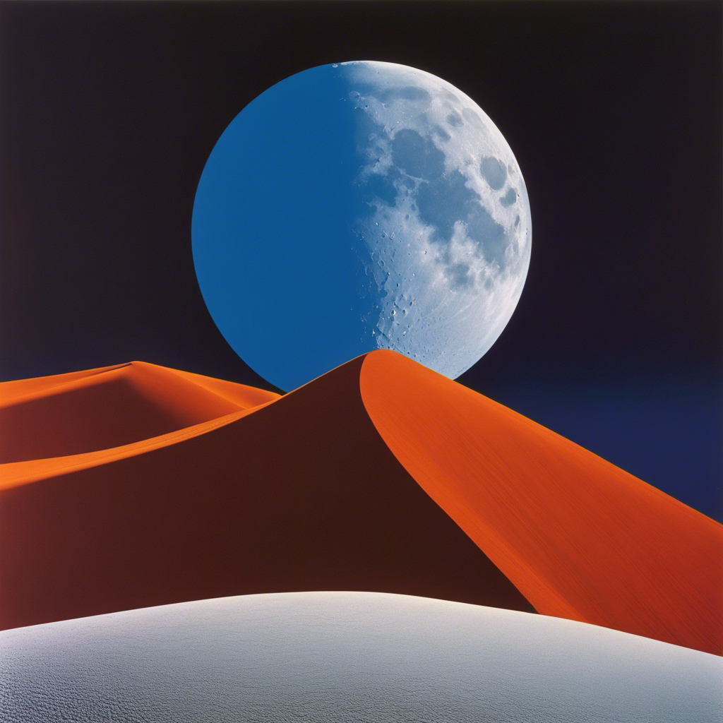 Colorful and abstract images, capturing geometric compositions in landscapes, Moon - Poster