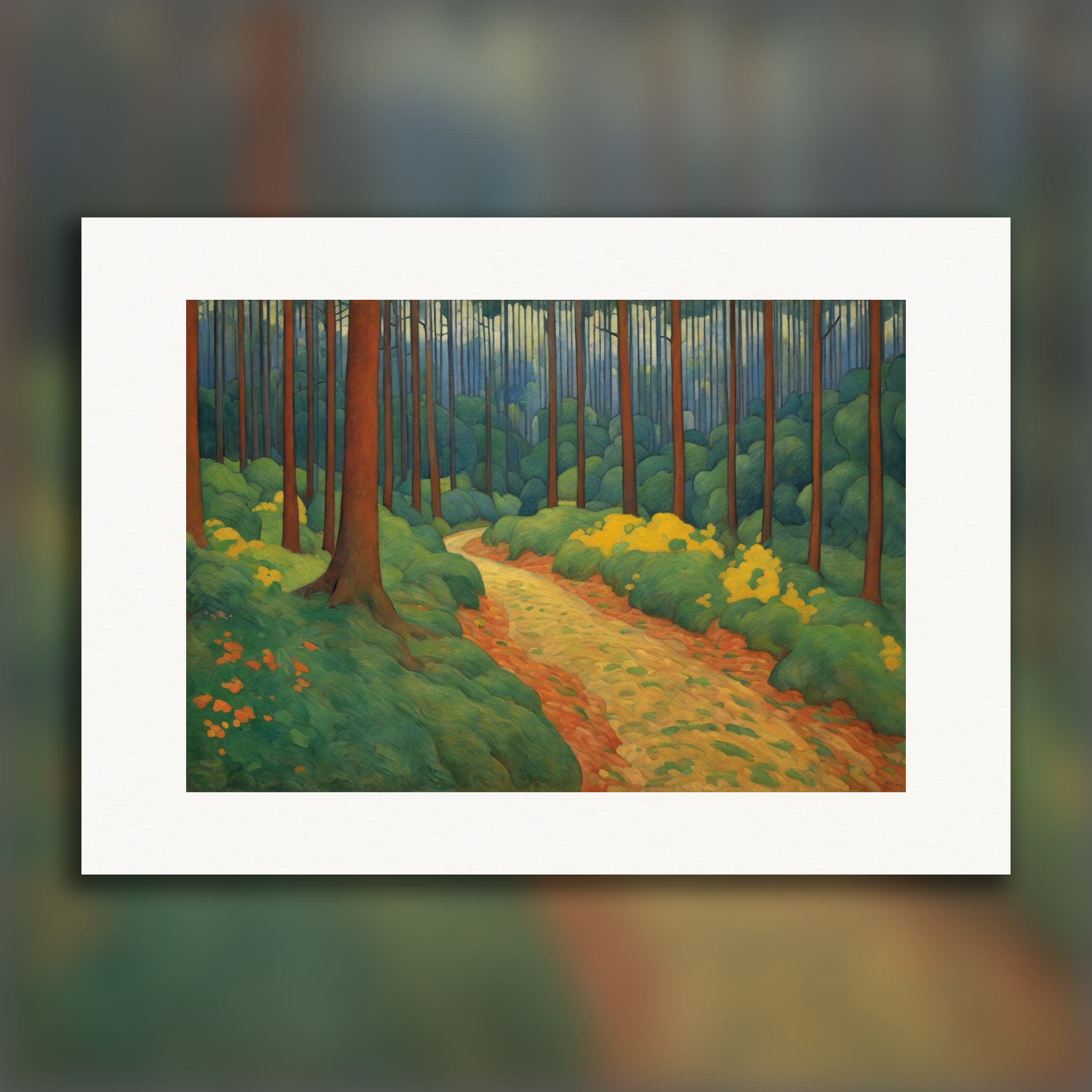 Symbolism with bright colors and simplified shapes, Forest - Poster