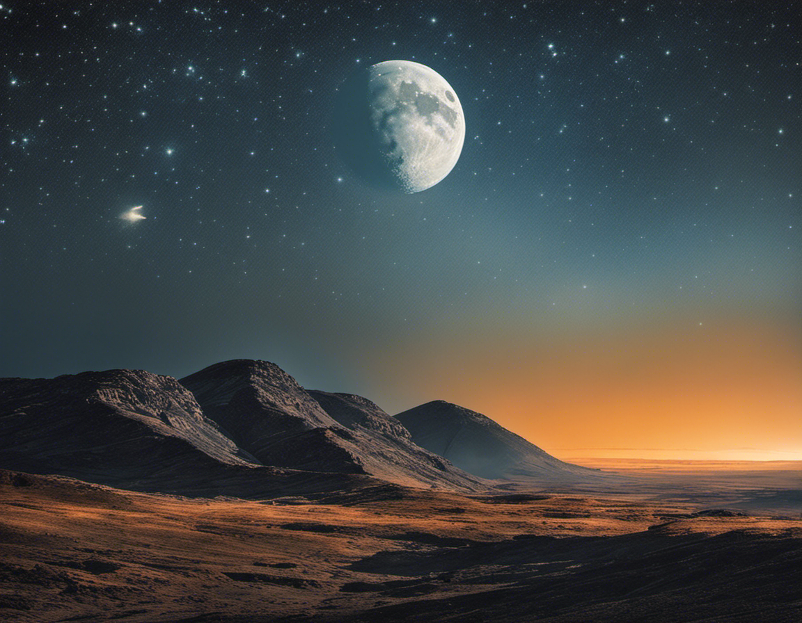 Moon and starry sky - Poster