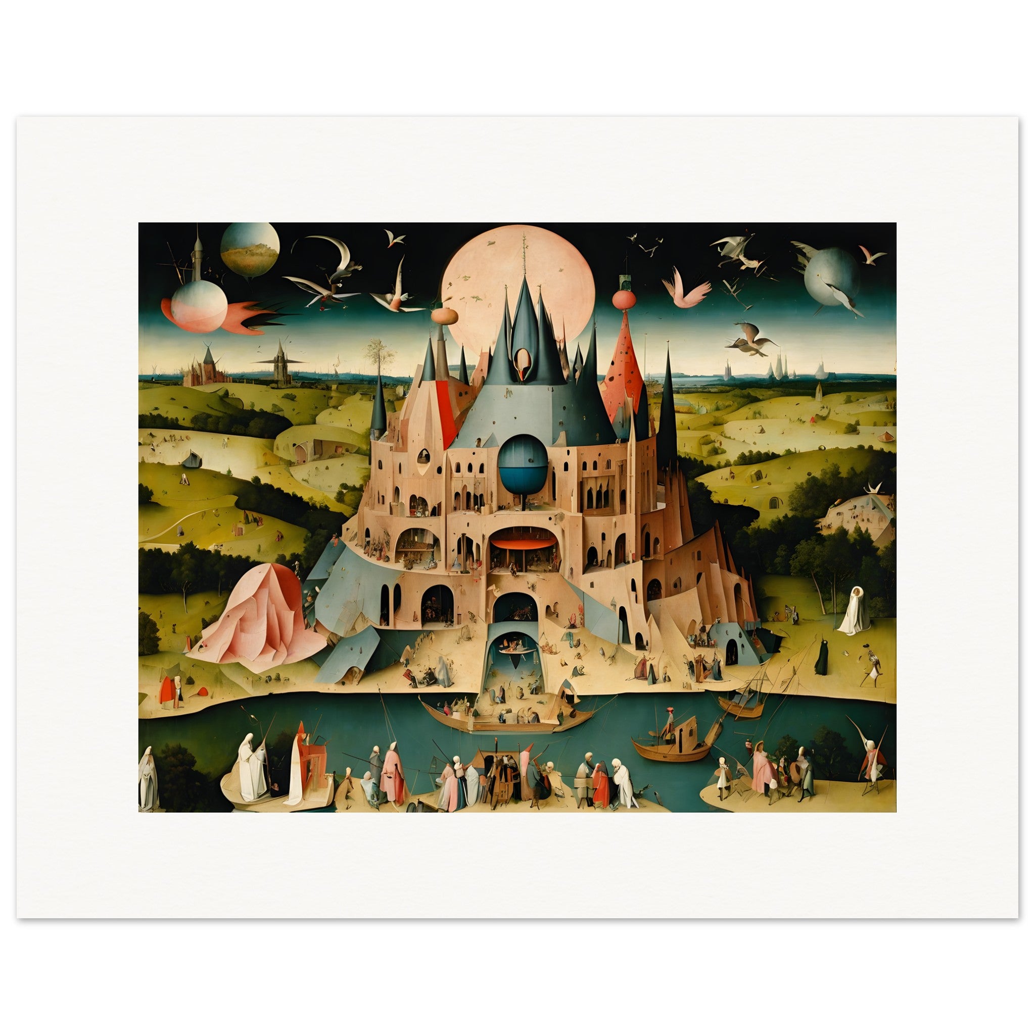 Ethical parables and turbulent depictions of paradise and perdition, stark brutalist design – Print