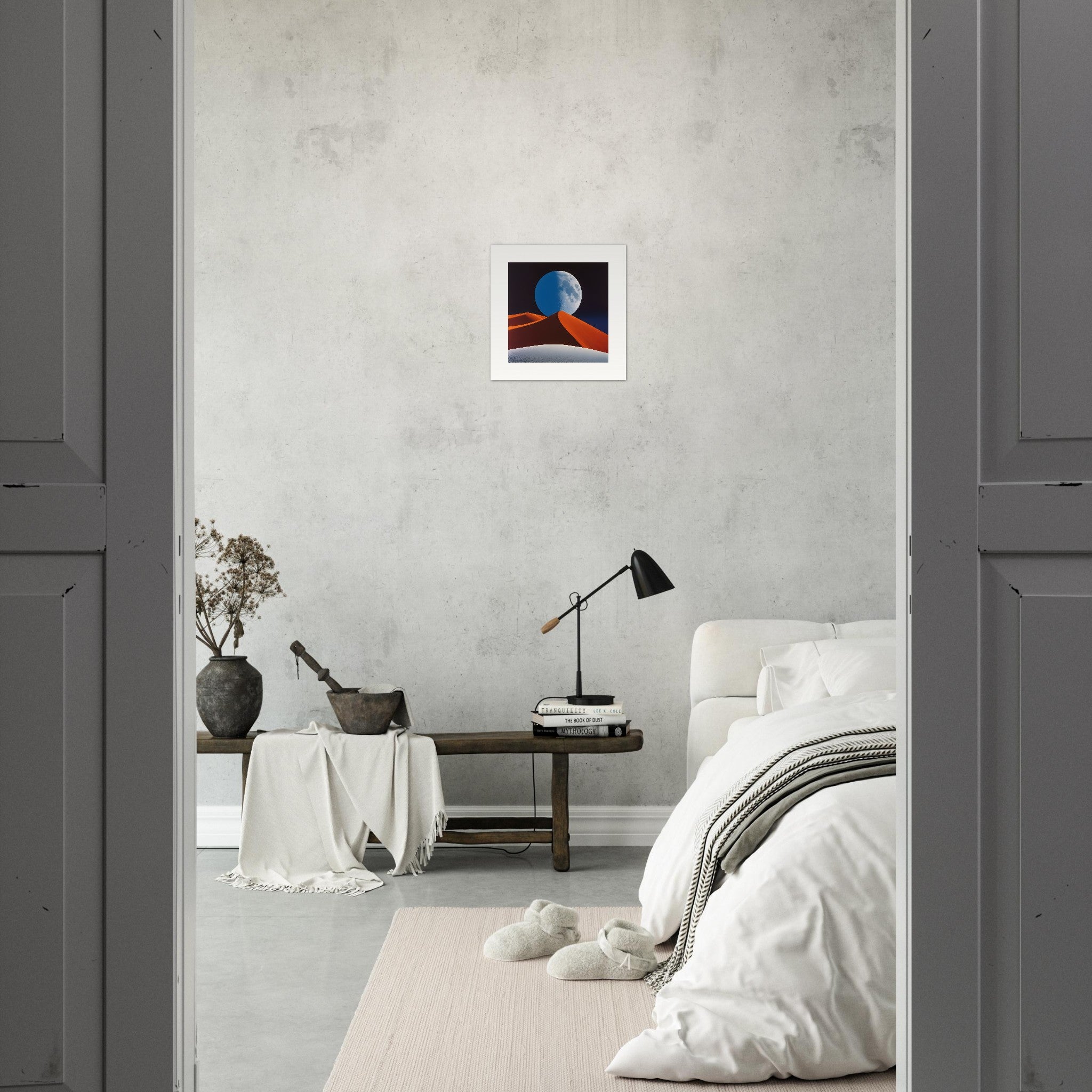 Colorful and abstract images, capturing geometric compositions in landscapes, Moon - Poster