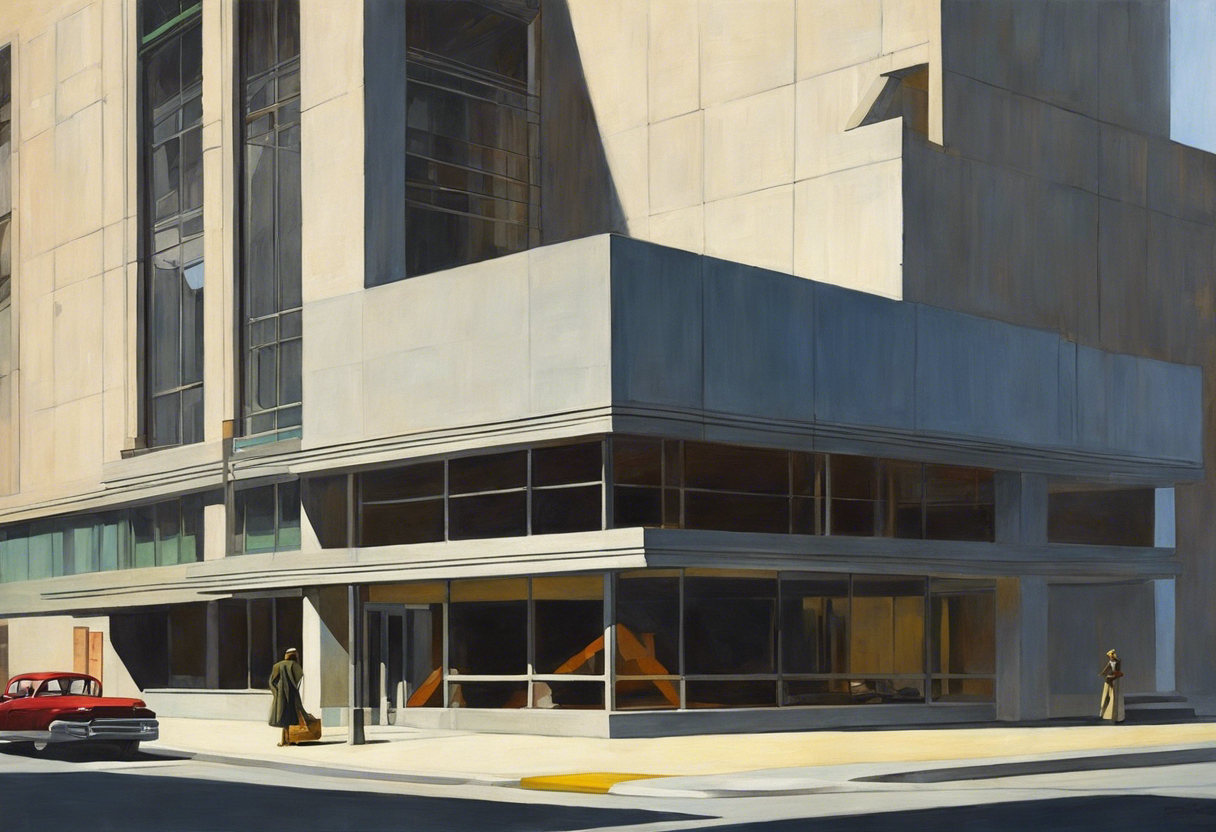 Authentic 20th-century British artwork showcasing brutalist architecture – Print