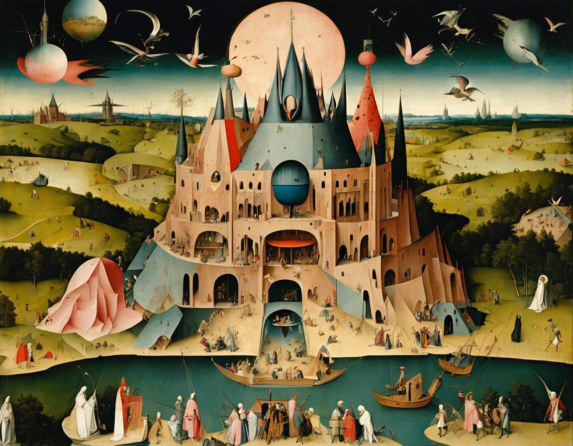 Ethical parables and turbulent depictions of paradise and perdition, stark brutalist design – Print