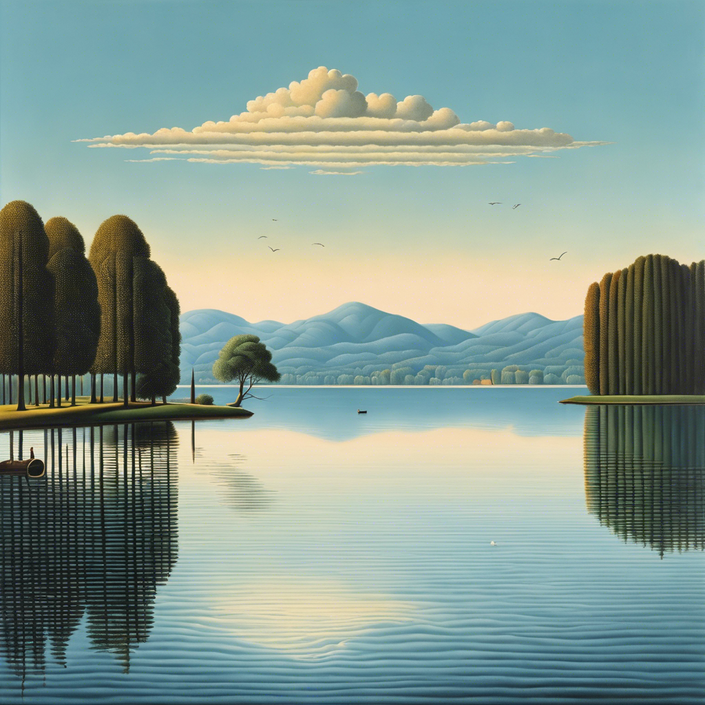 Belgian Surrealism, Mirror Images on the Lake – Print