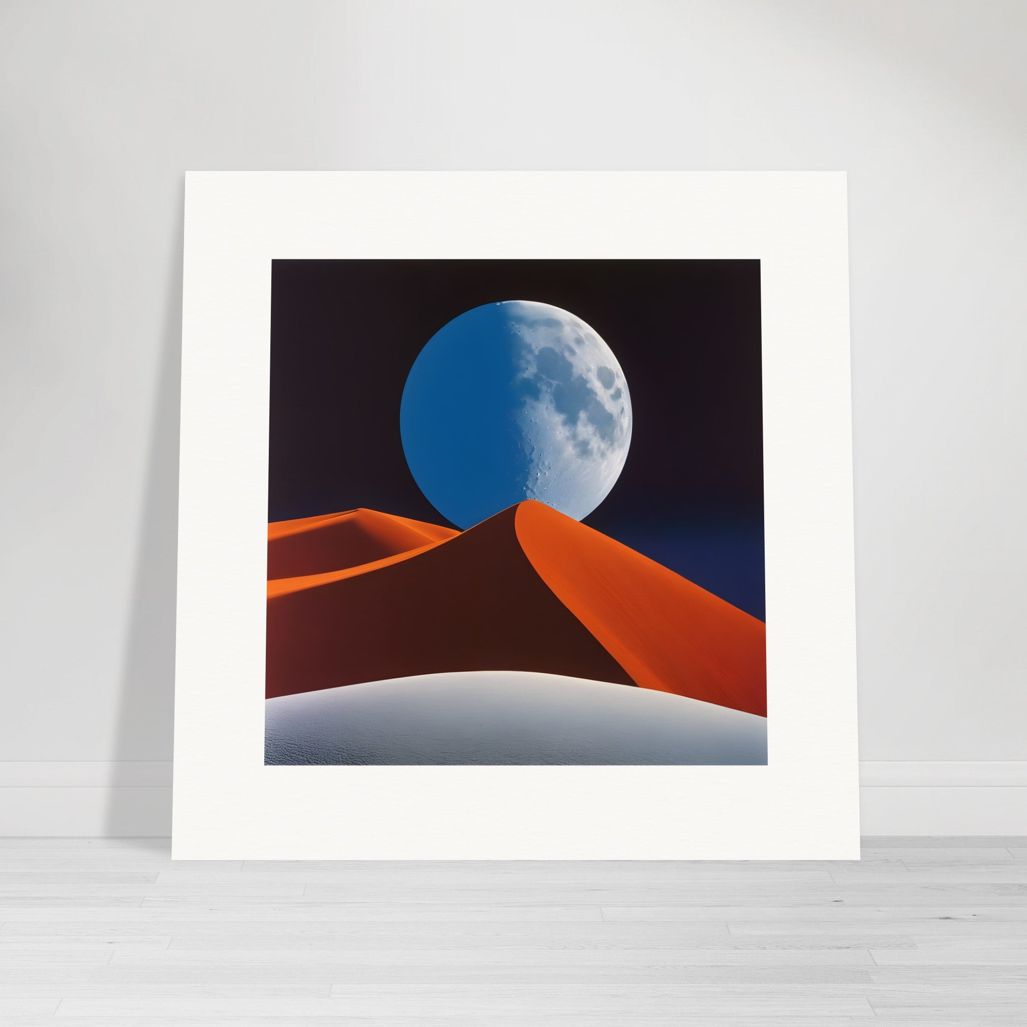 Colorful and abstract images, capturing geometric compositions in landscapes, Moon - Poster