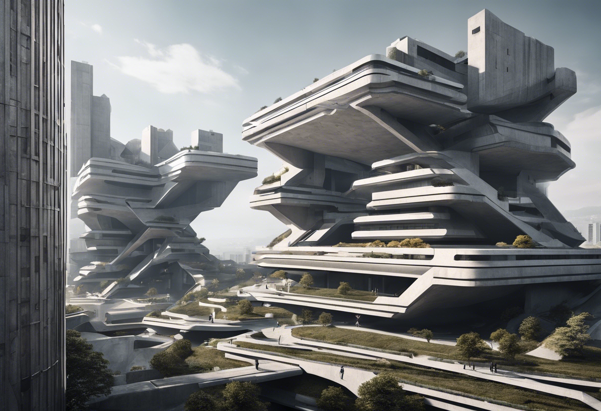 Brutalist Architecture, Futuristic Urban Landscape – Print