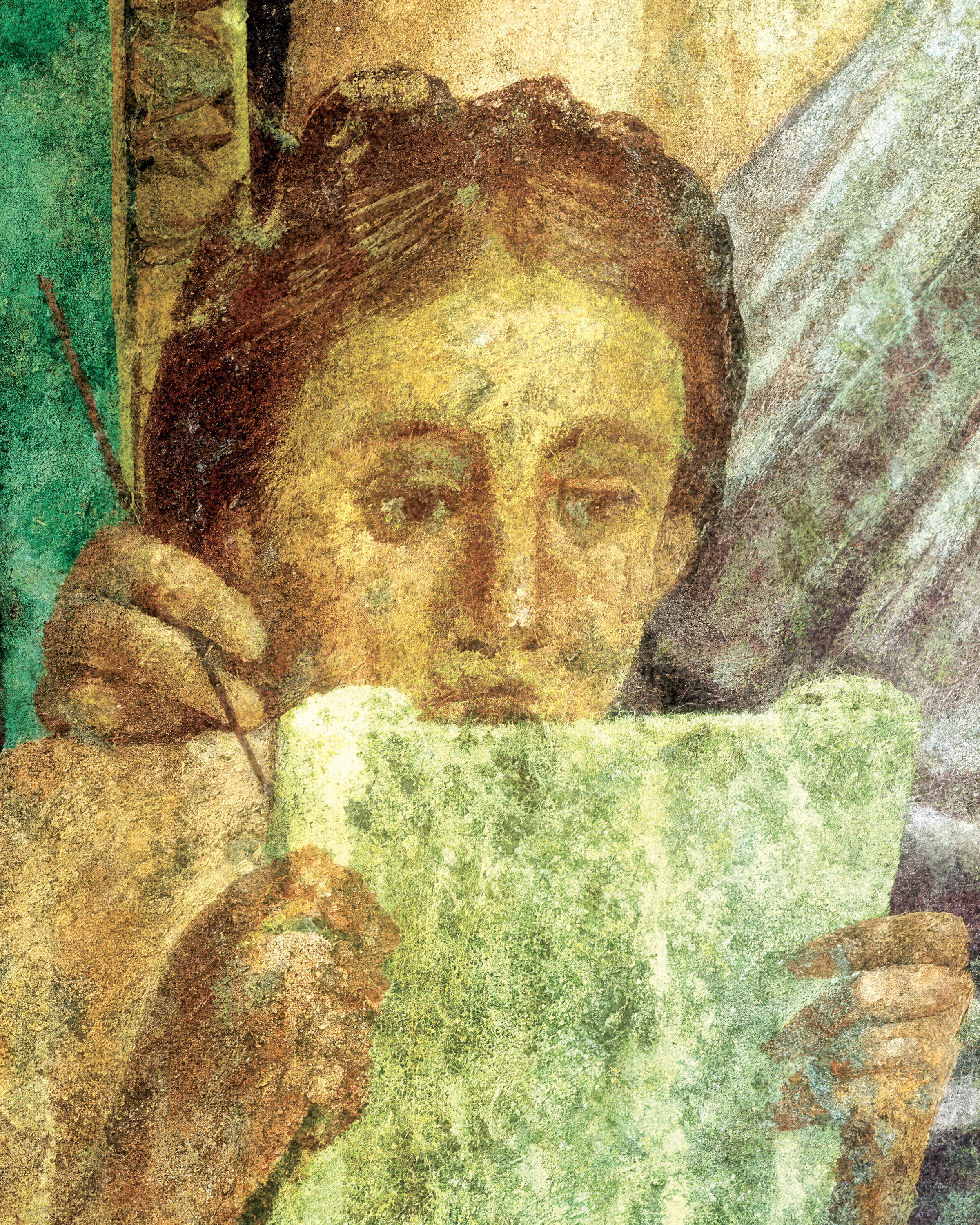 Young girl enjoying a fresco art print