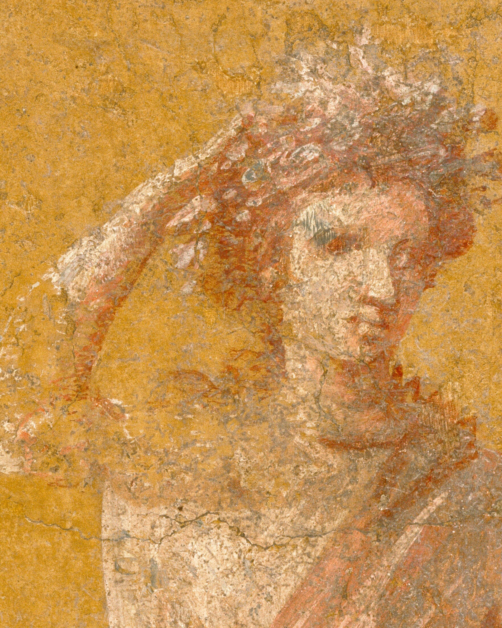 Pompeii Fresco Fragment with Muse Melpomene - Art Print