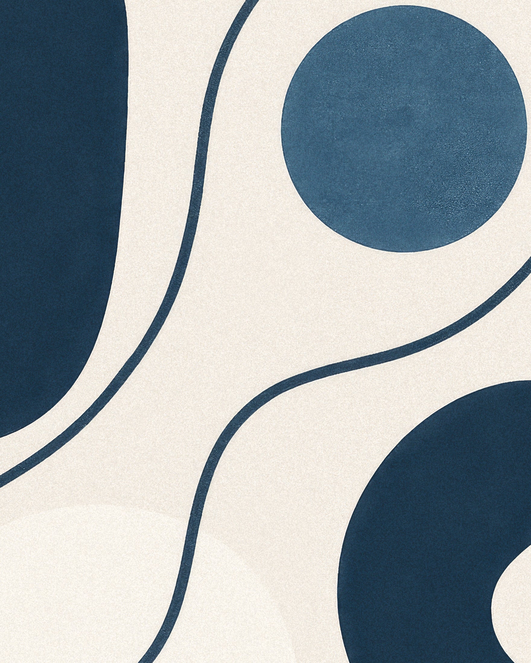 Inflections 01 – modern abstract line art in blue Poster