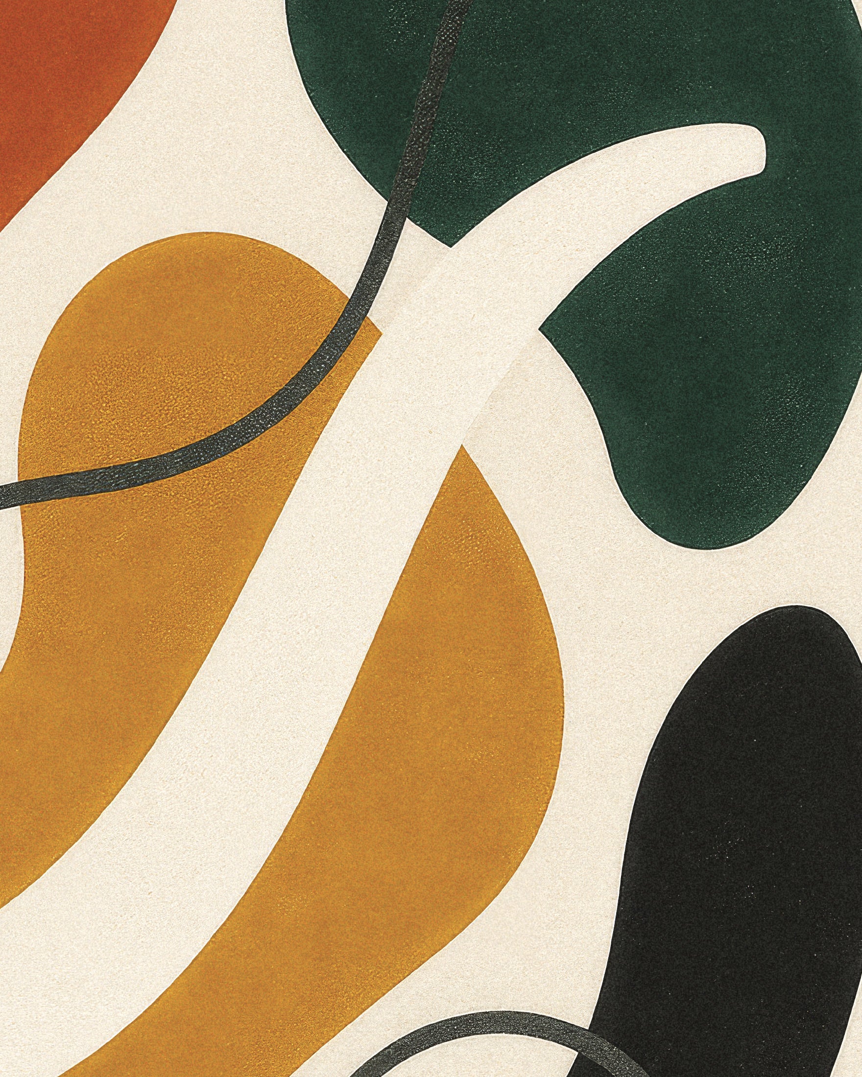 Inflections 02 – colorful abstract poster with organic shapes