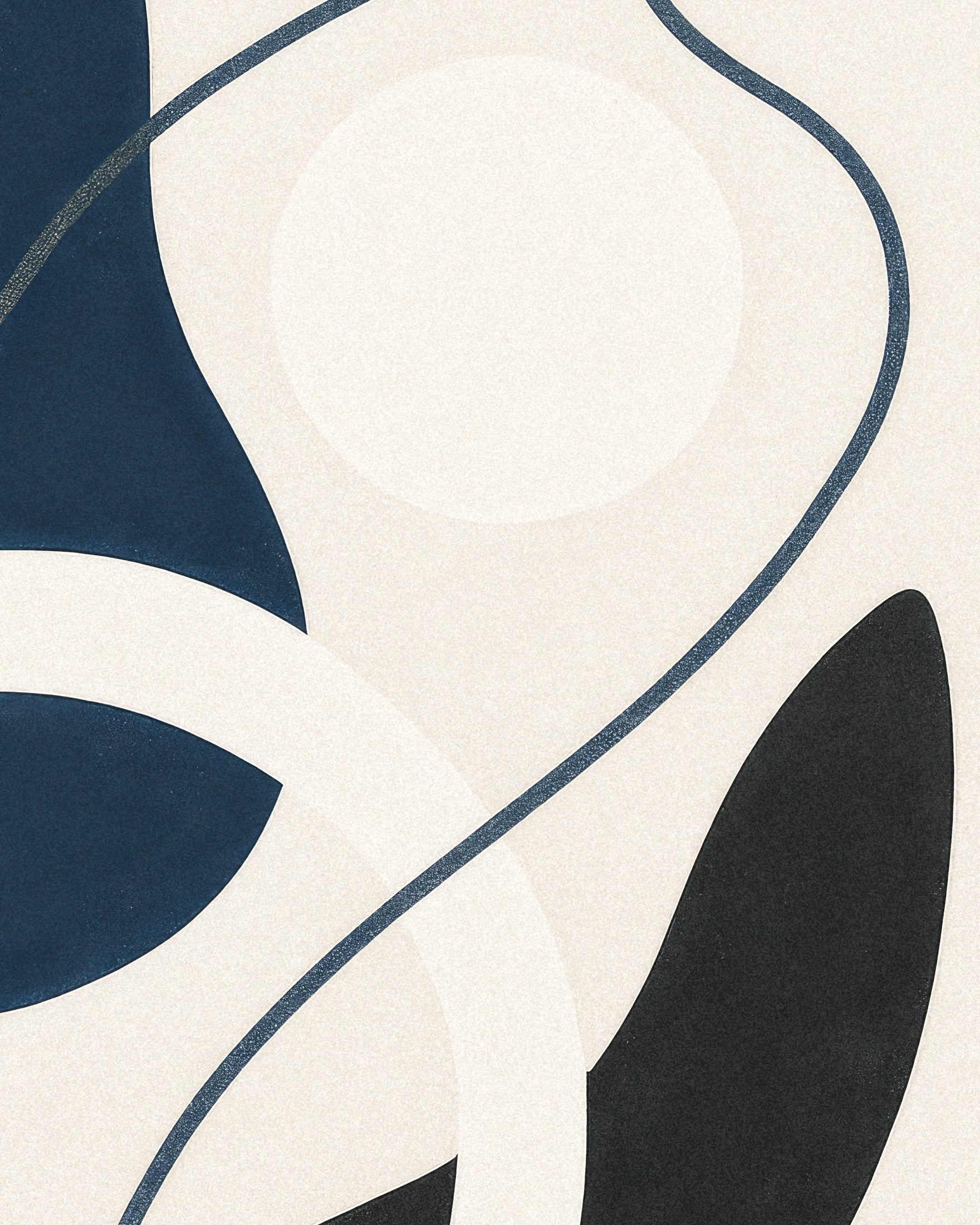 Inflections 04 – abstract print with curves and contrast