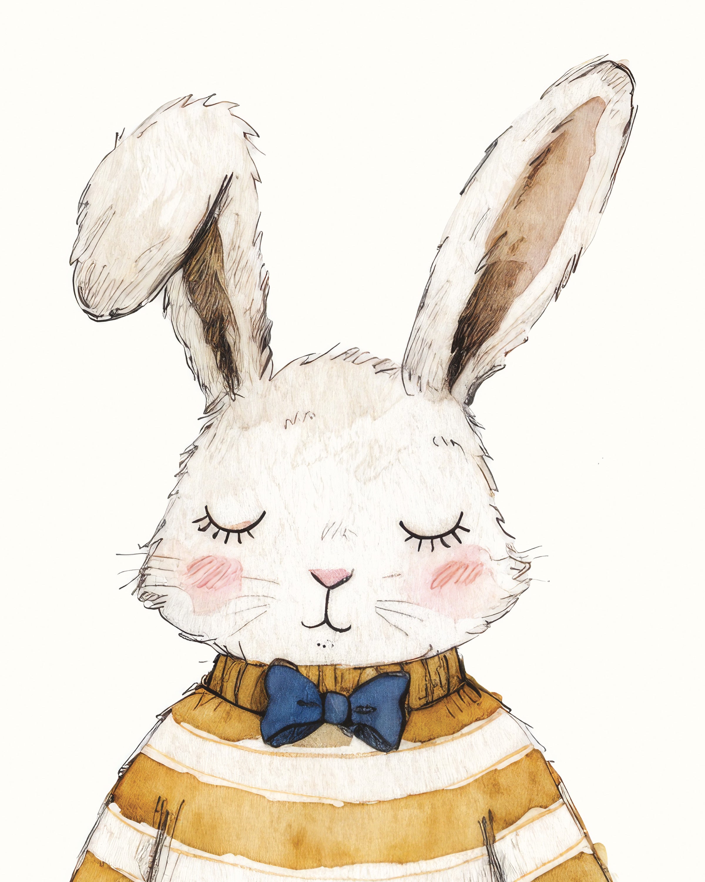 Easter Bunny with Basket Art Print