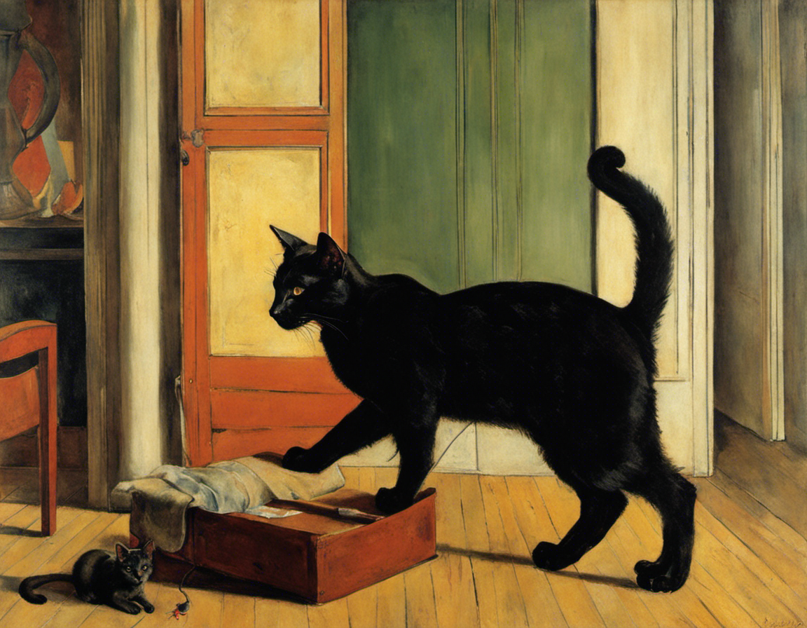 French figurative painting, a cat - Poster
