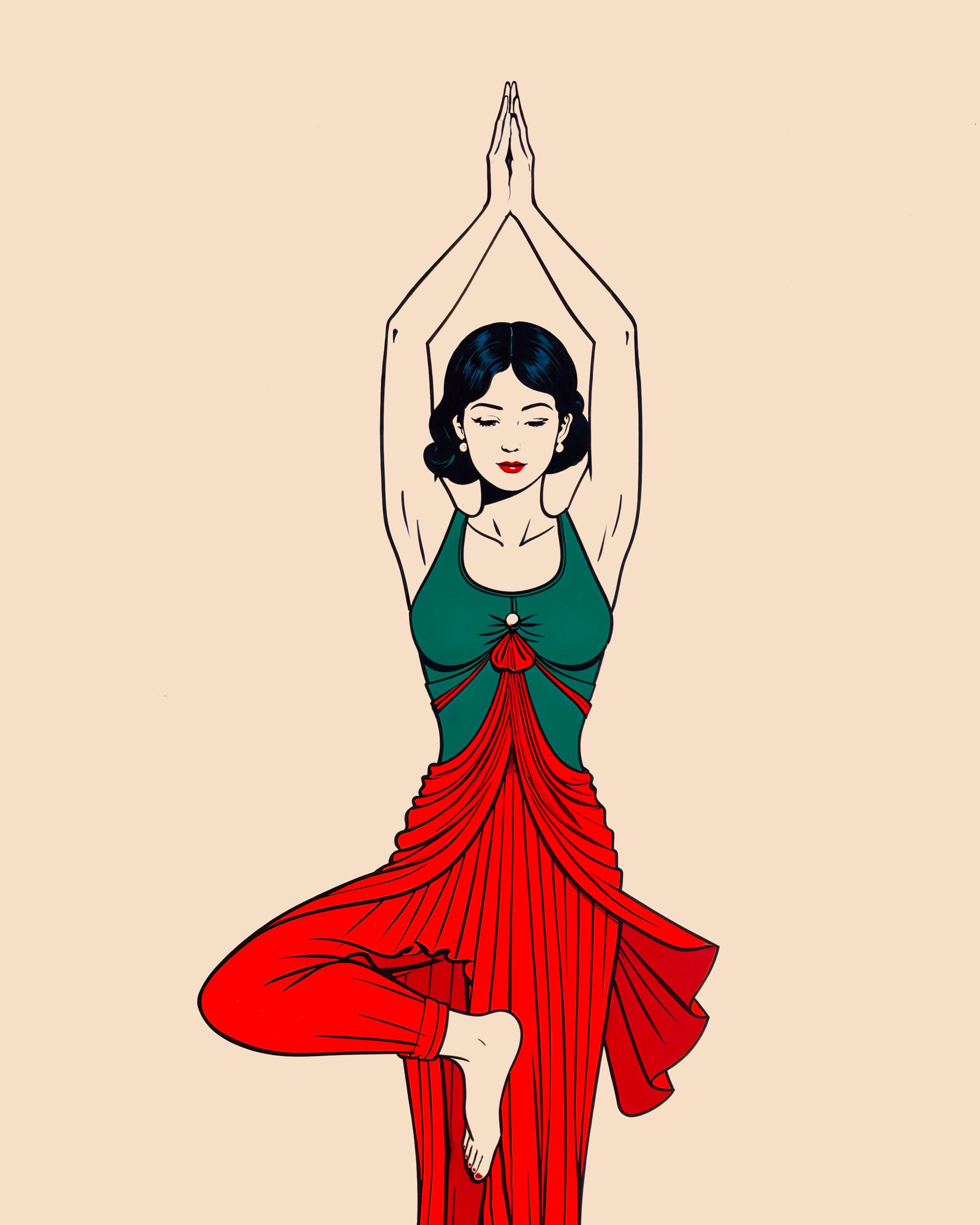 Yoga print, tree posture – Art print