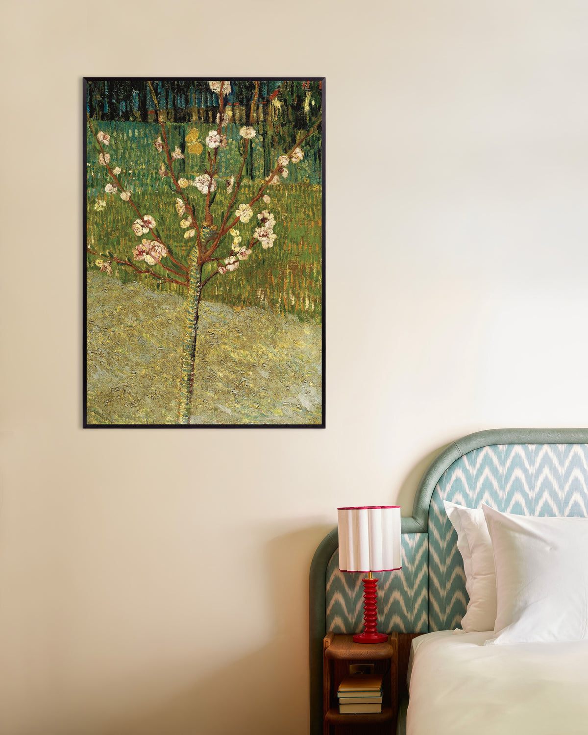 Poster of Almond Tree in Blossom (1888) by Vincent van Gogh, with metal frame