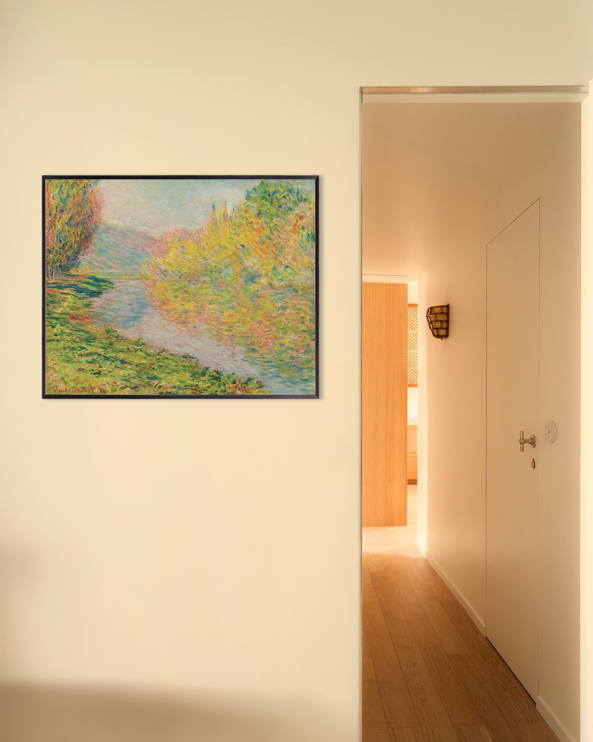 Poster of Autumn at Jeufosse (1884) by Claude Monet, with metal frame
