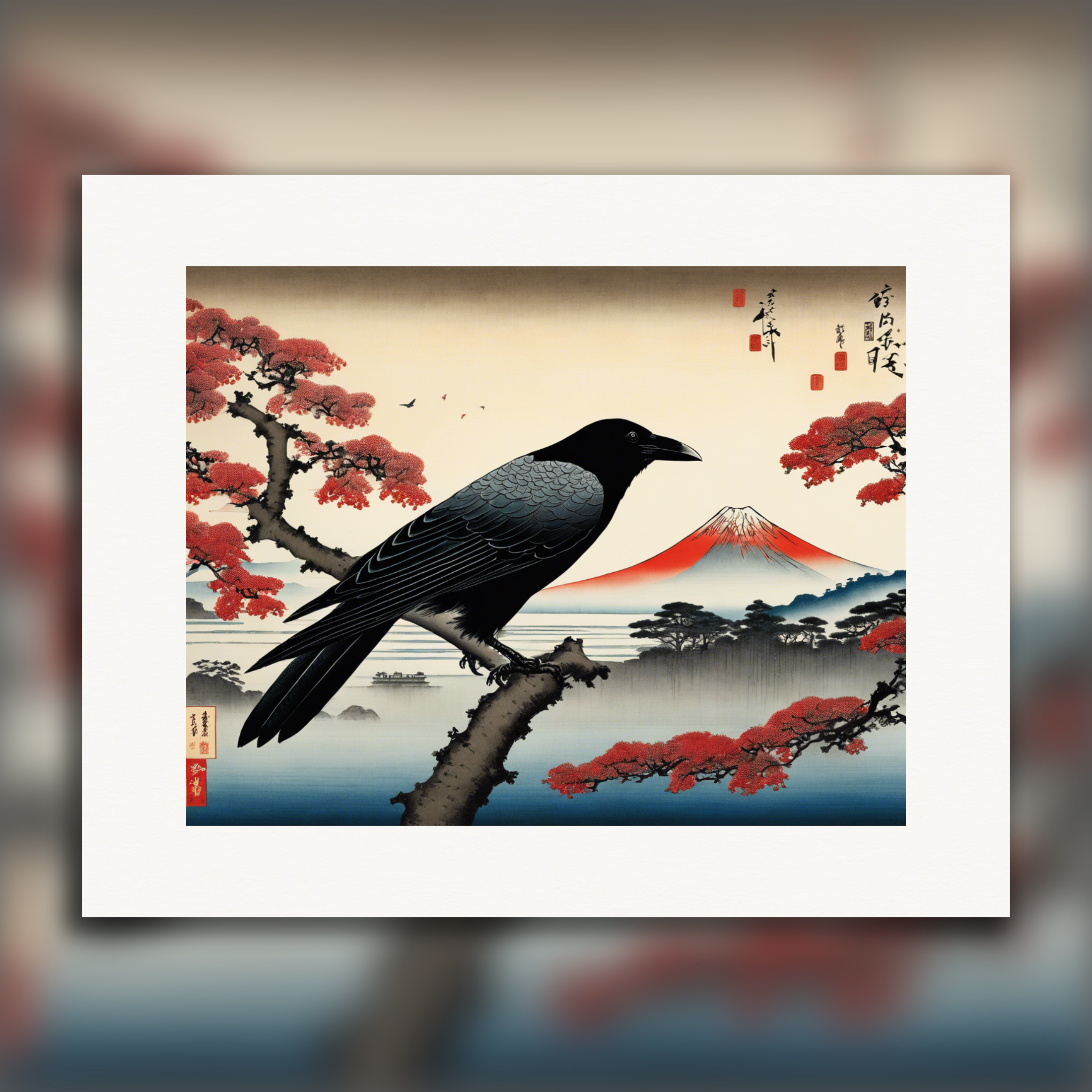 Poetic ukiyo-e views, fleeting moments, Crow - Poster