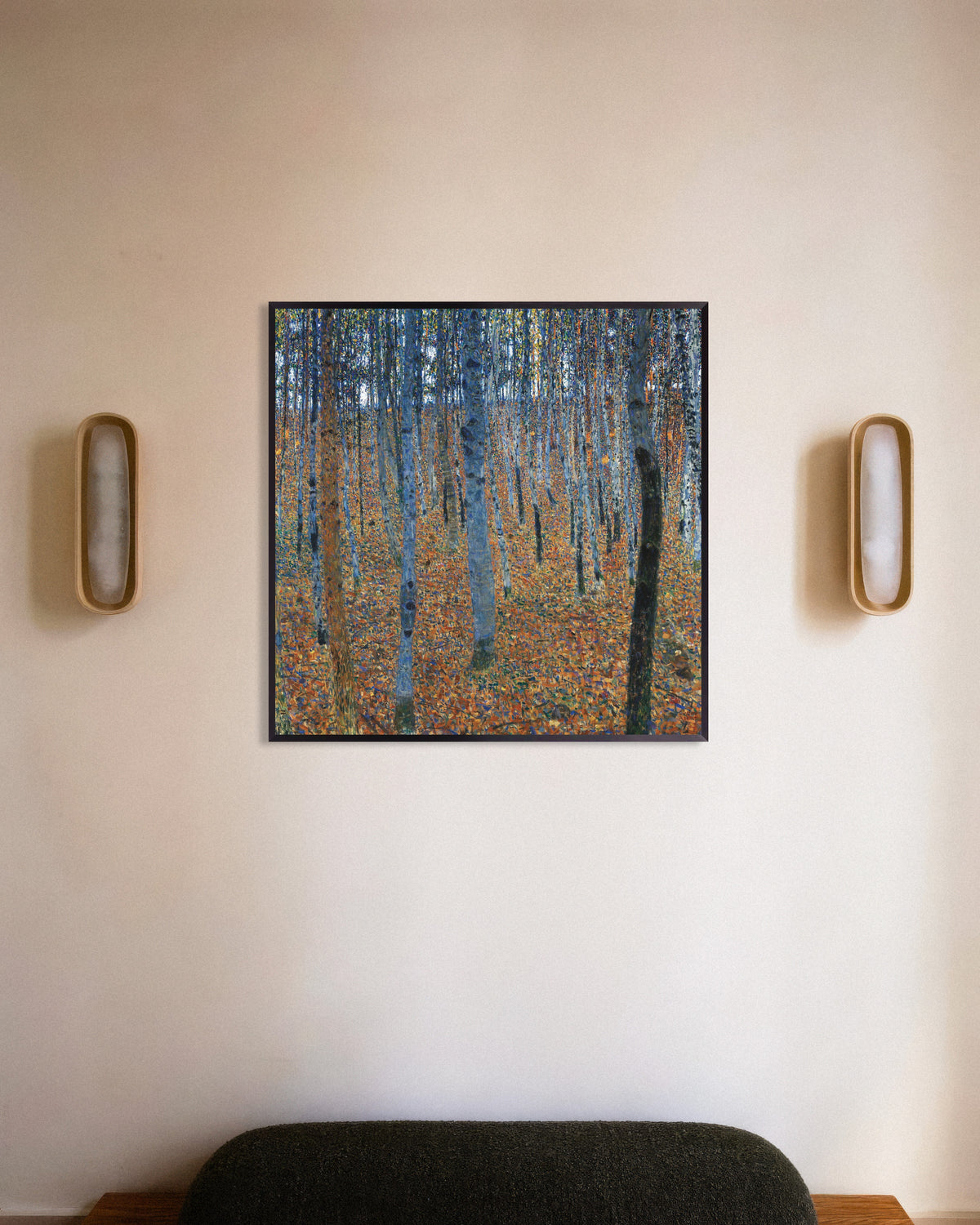 Poster of Beech Grove I (1902) by Gustav Klimt, with metal frame