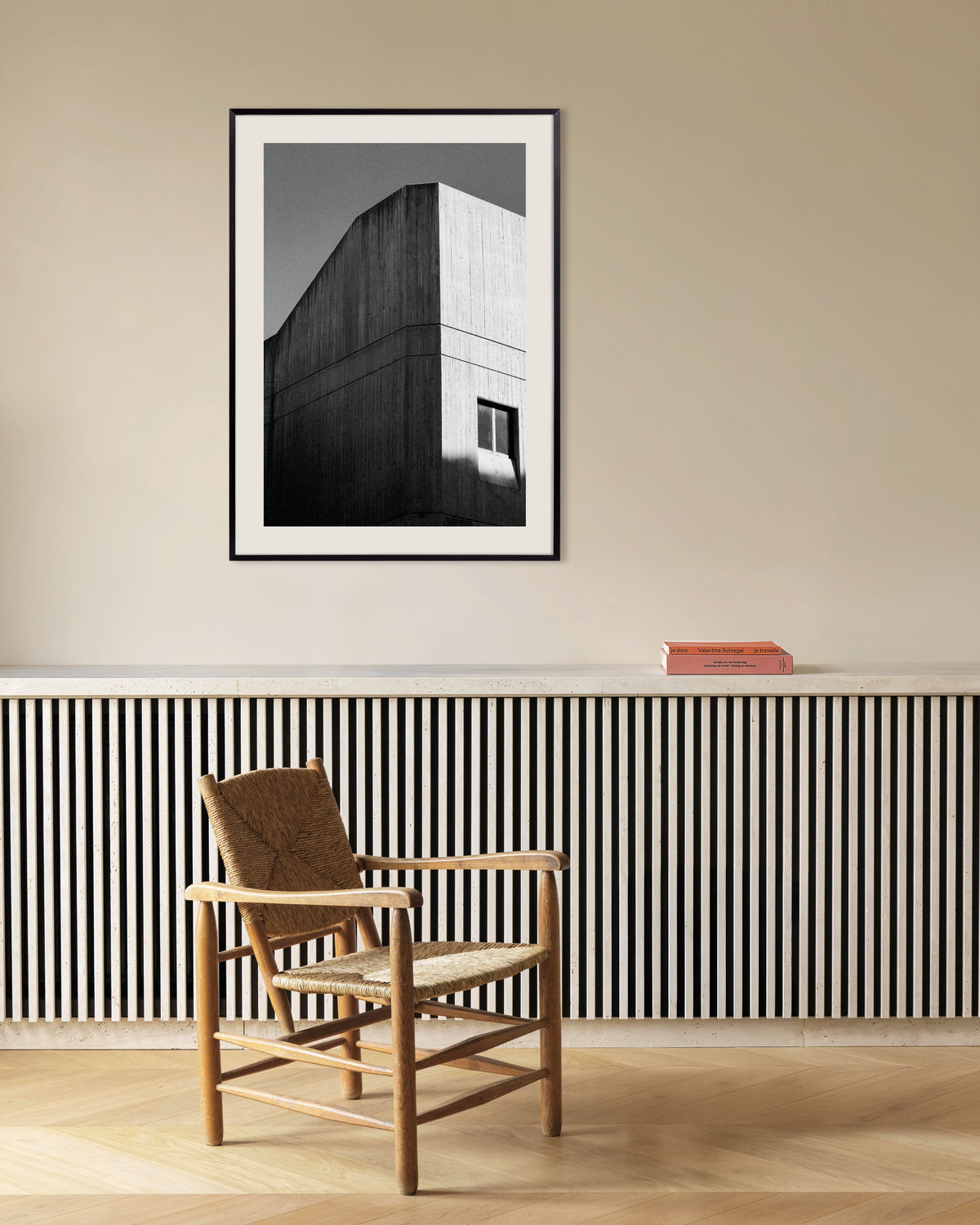 Poster of Board Marked Concrete Corner, with metal frame