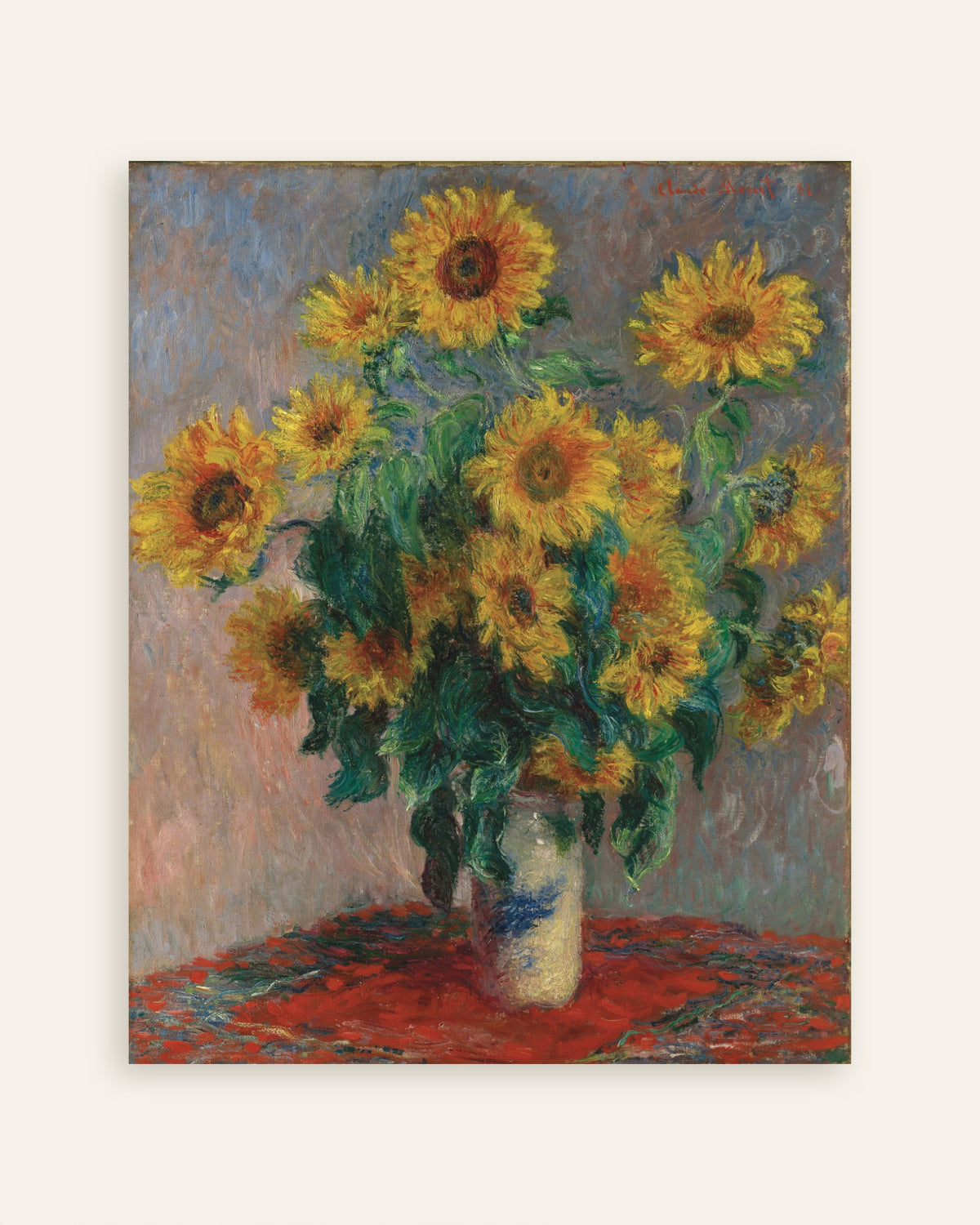 Poster of Bouquet of Sunflowers (1881) by Claude Monet, thumbnail
