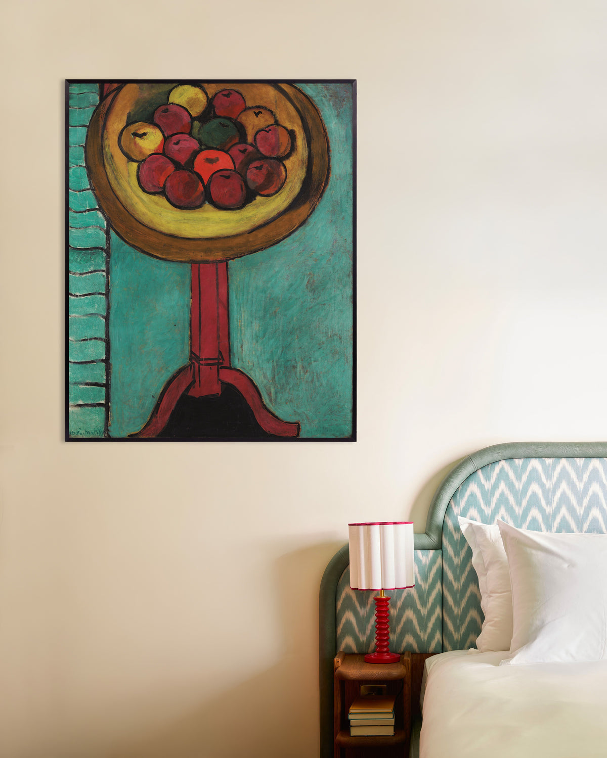 Poster of Bowl of Apples on a Table (1916) by Henri Matisse, with metal frame