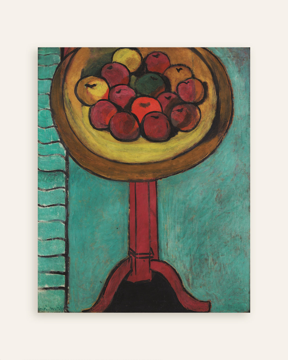 Poster of Bowl of Apples on a Table (1916) by Henri Matisse, thumbnail