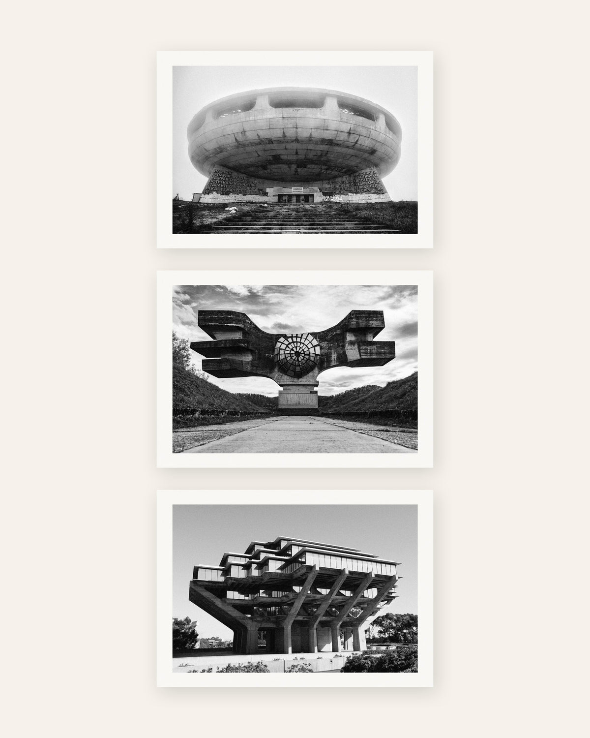Brutalist Posters Set of 3 – Concrete Landmarks, prints without frame