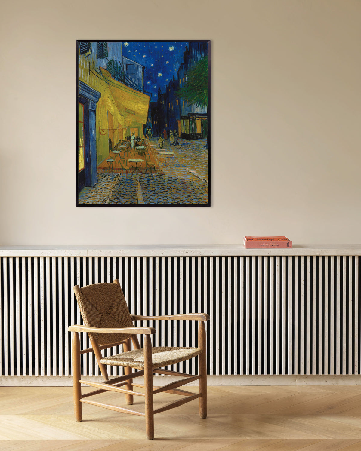 Poster of Café Terrace at Night (1888) by Vincent van Gogh, with metal frame