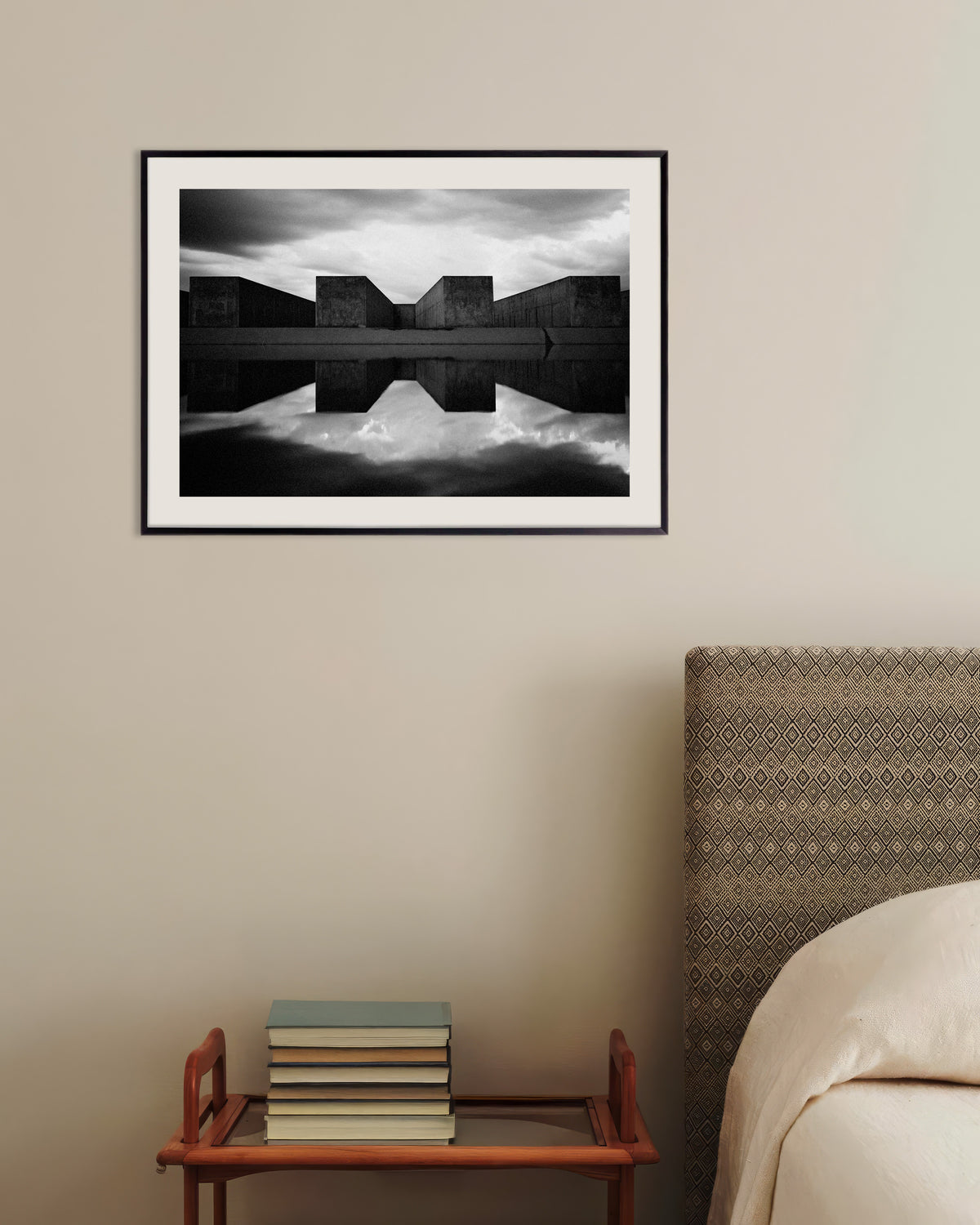 Poster of Concrete Blocks Reflected in Water, with metal frame