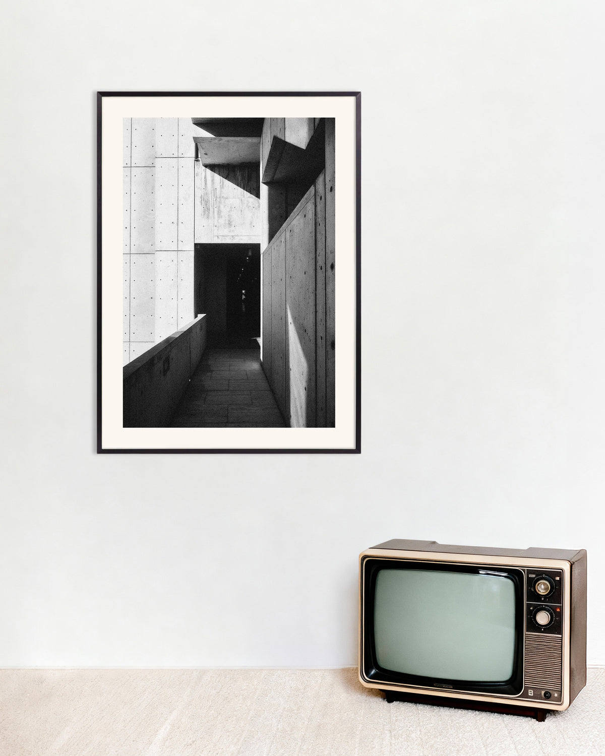 Poster of Concrete Passage in Sun and Shade, with metal frame