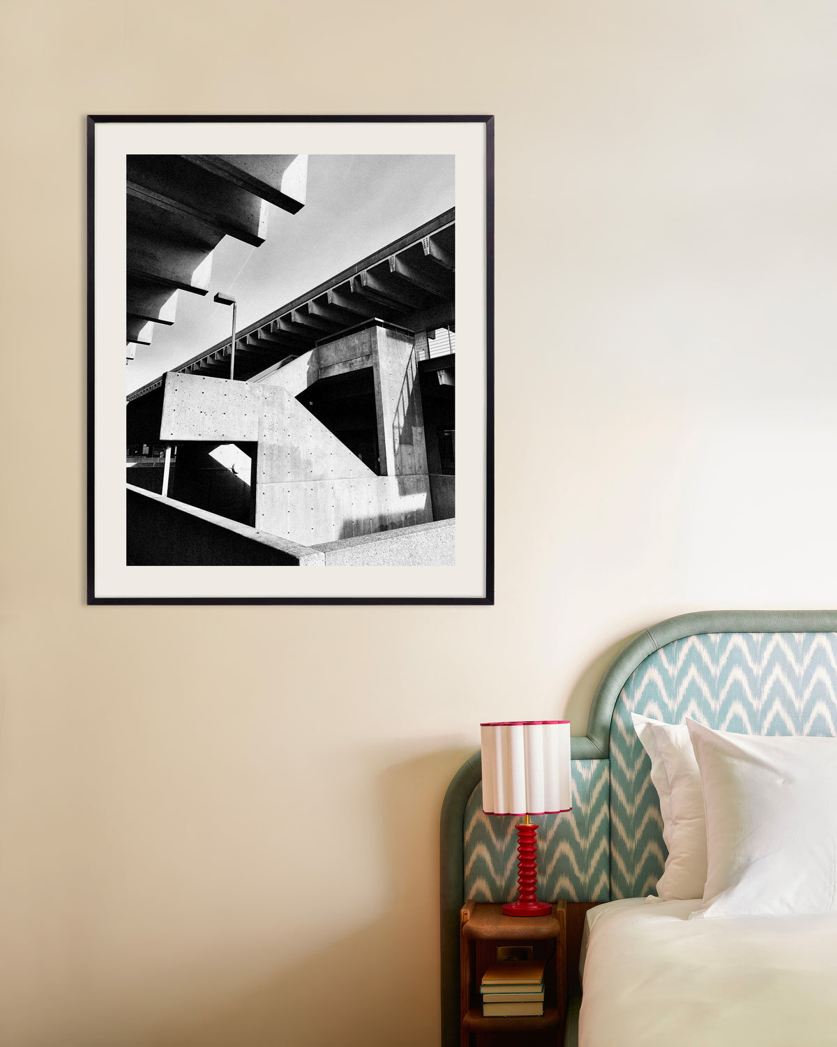 Poster of Concrete Stairs in Sunlight, with metal frame