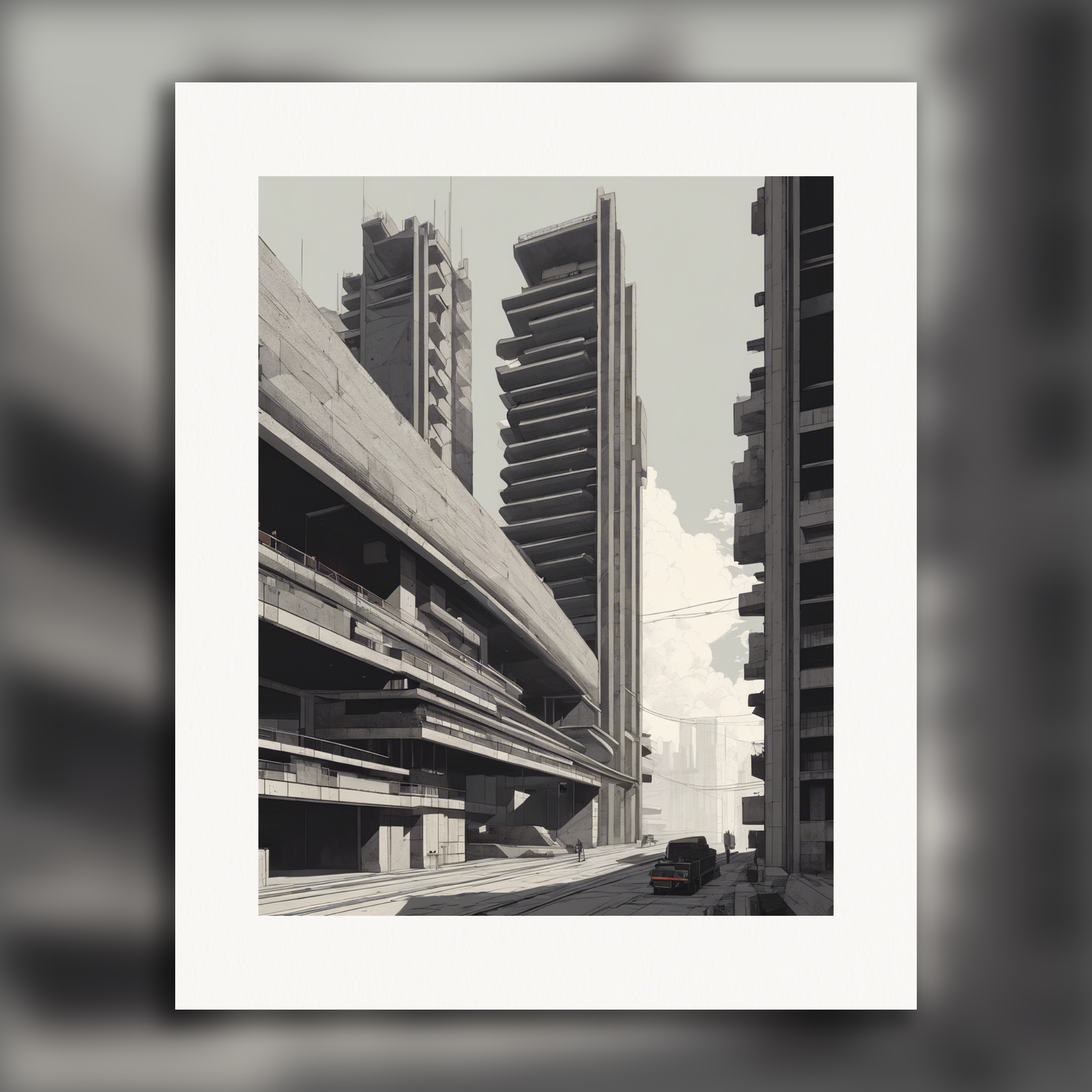 Lo-fi, Brutalist architecture - Poster