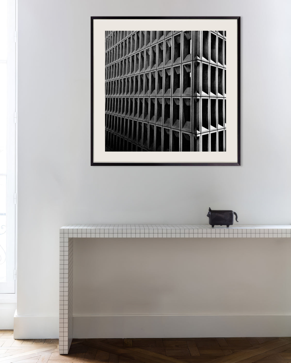 Poster of Deep Window Grid Corner, with metal frame
