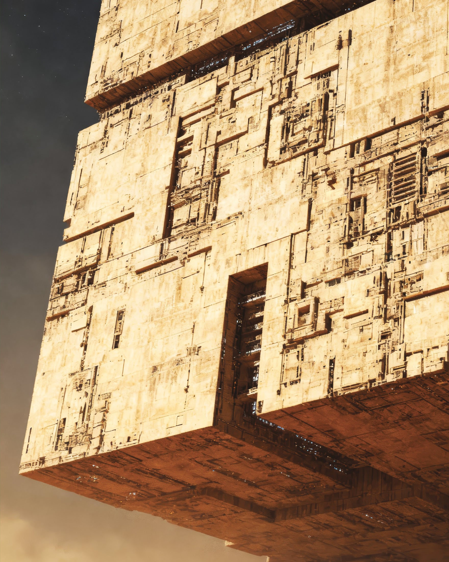 Giant Desert Cube, Dune, Sci-Fi Megastructure Art Print