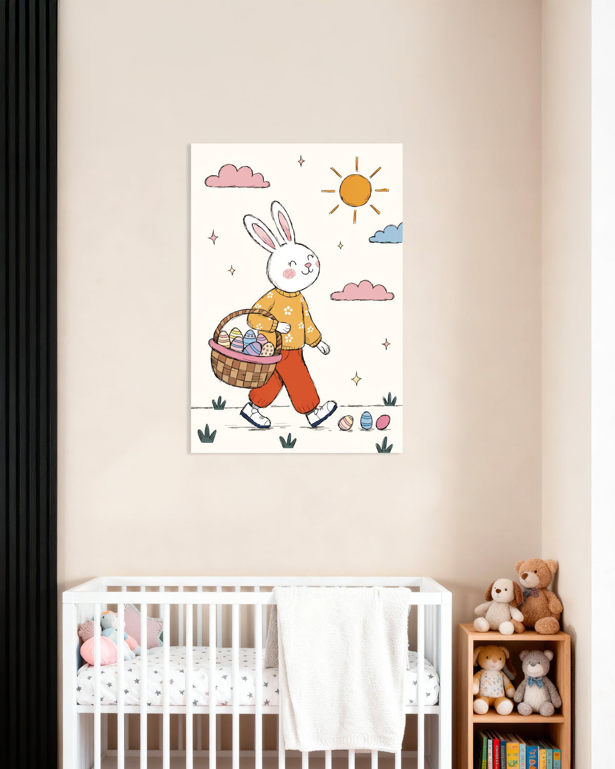 Easter Bunny with Basket Print | Posterscape.co.uk