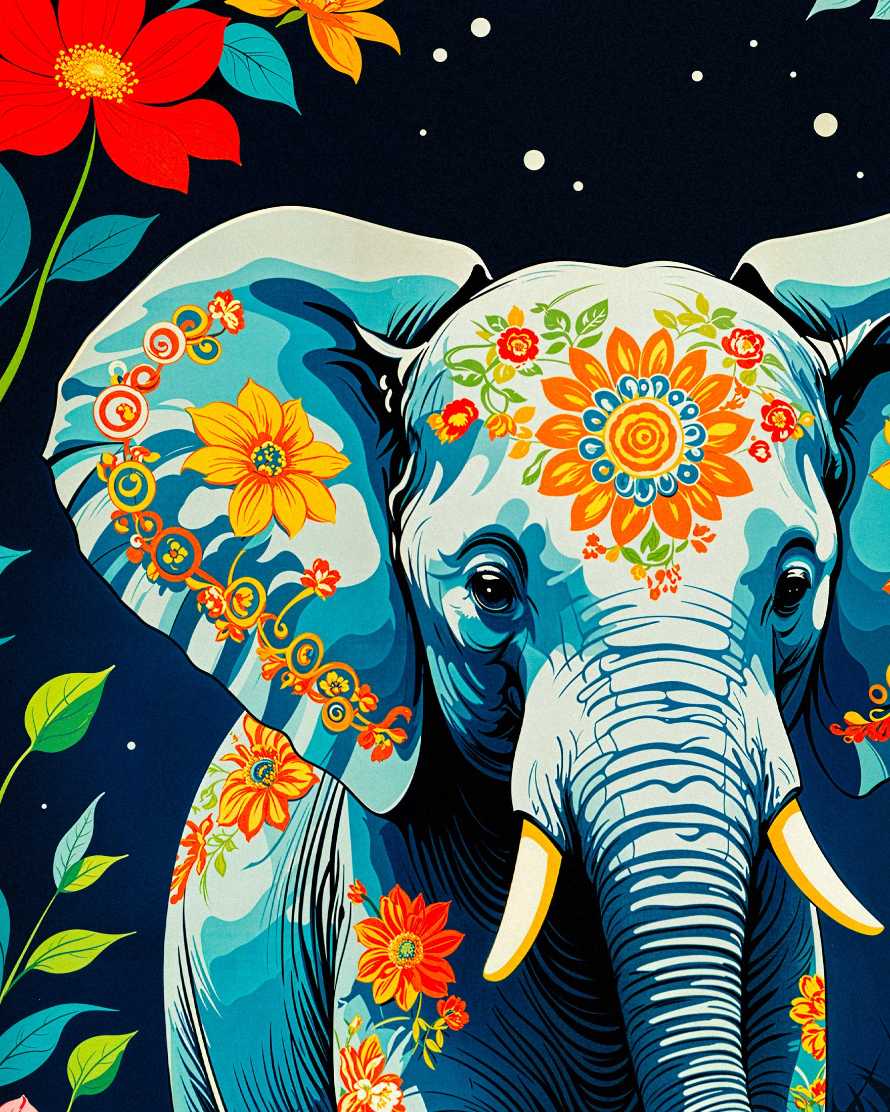 Elephant print poster