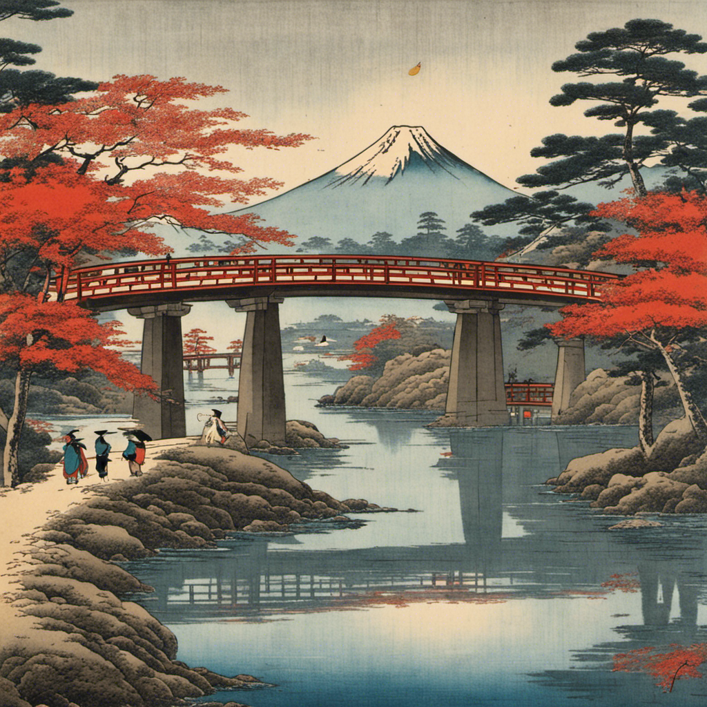 Hiroshige atmosphere, mount Fuji - Poster