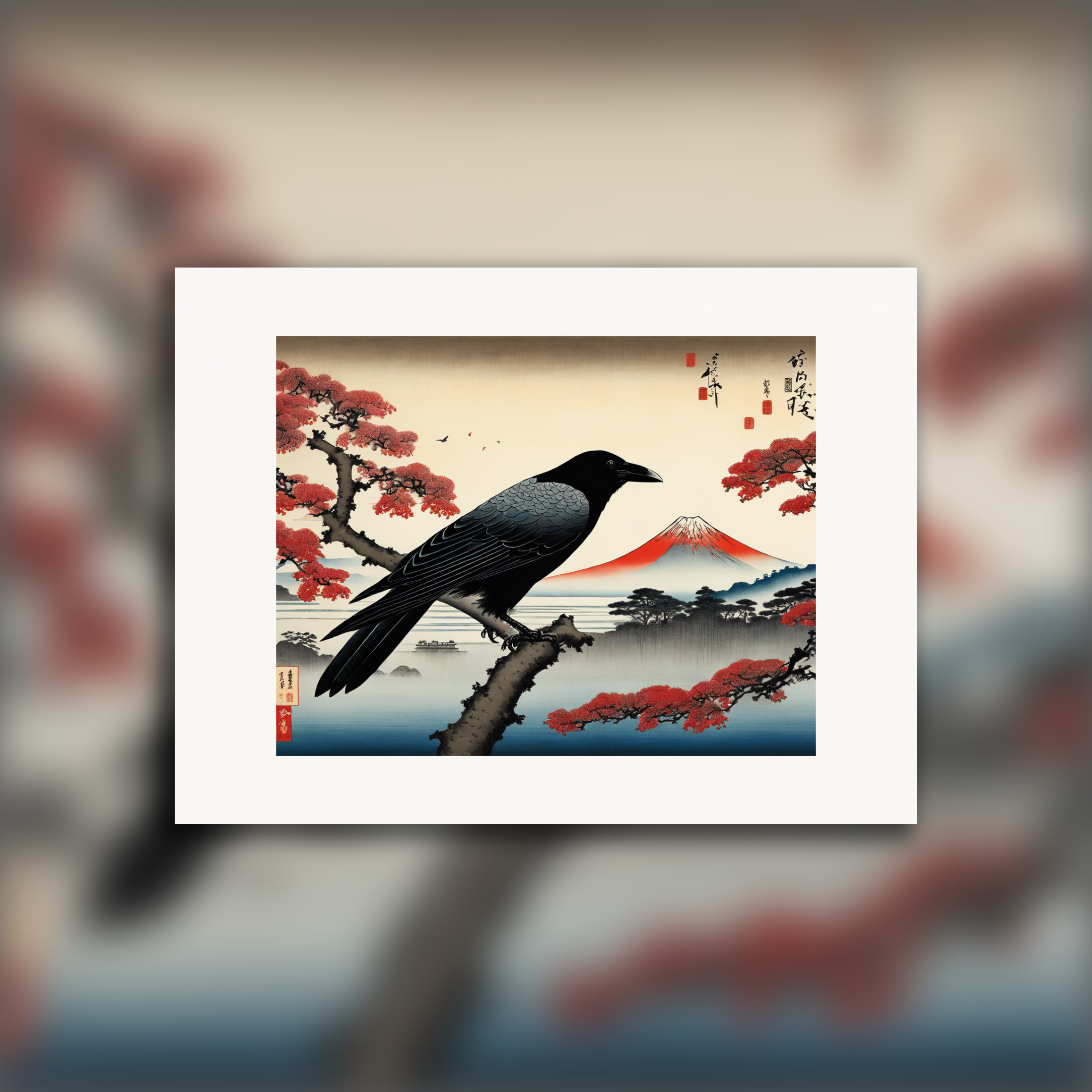 Evocative ukiyo-e scenes, transient instants, Crow – Print