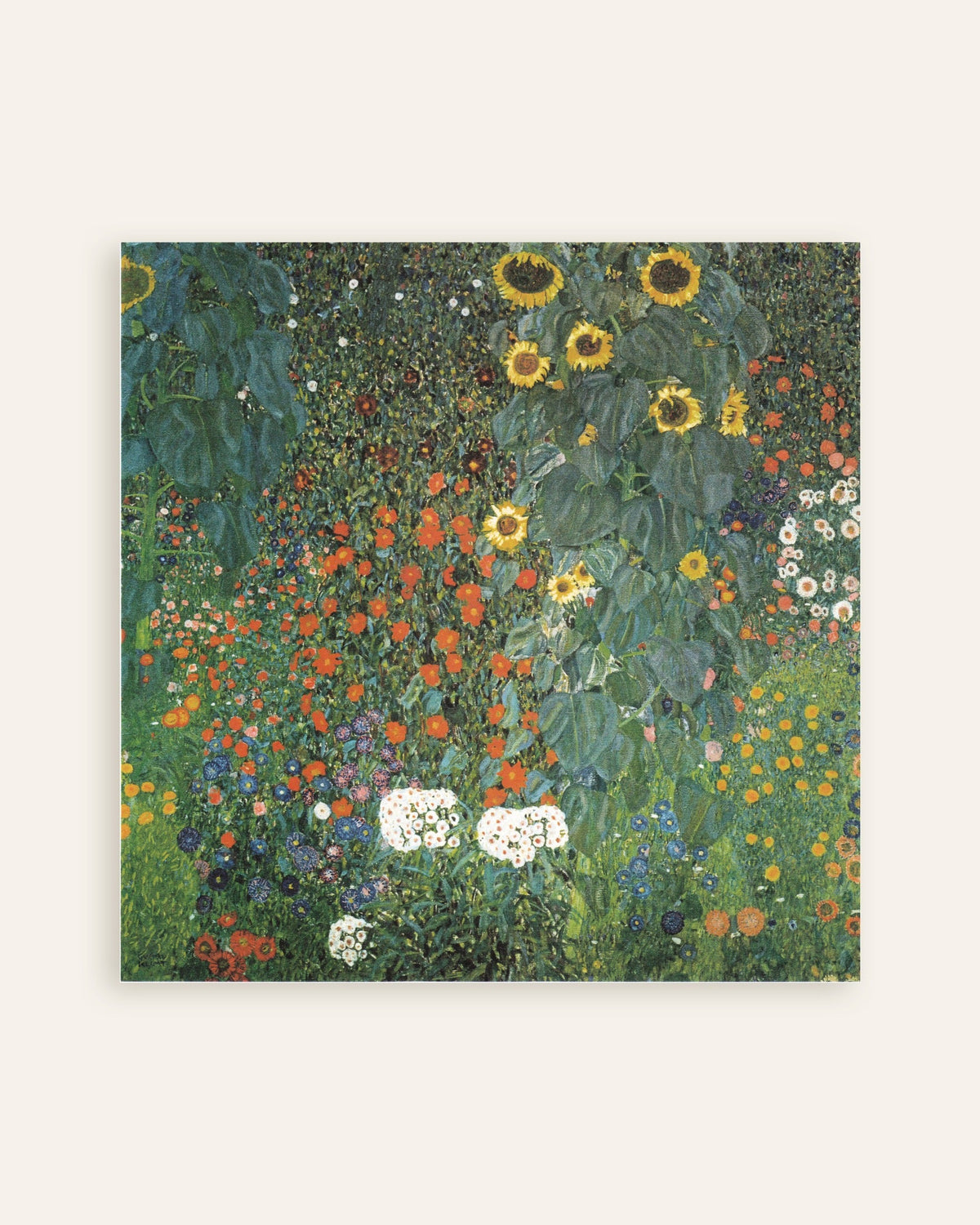 Poster of Farm Garden with Sunflowers (1907) by Gustav Klimt, thumbnail