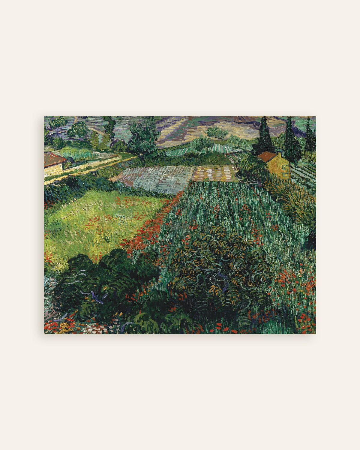 Poster of Field with Poppies (1889) by Vincent van Gogh, thumbnail