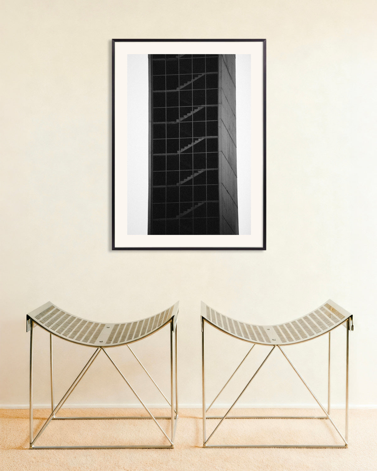 Poster of Glass Stair Tower, with metal frame