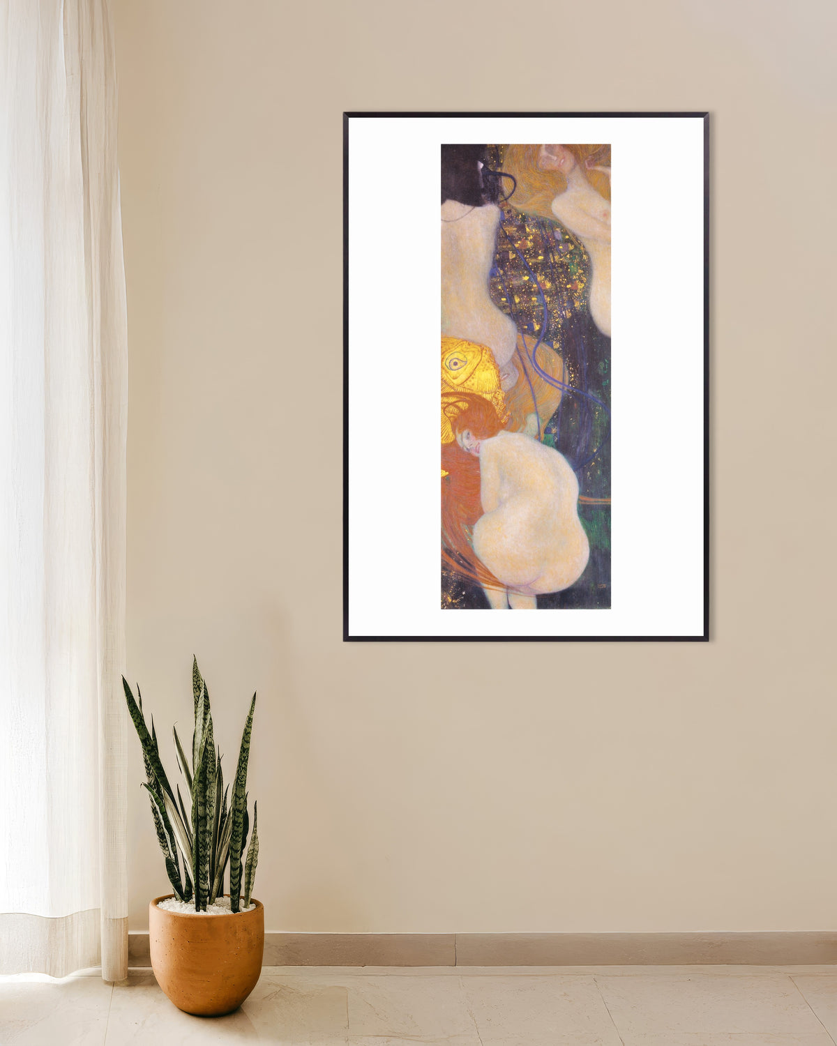 Poster of Goldfish (1901–1902) by Gustav Klimt, with metal frame
