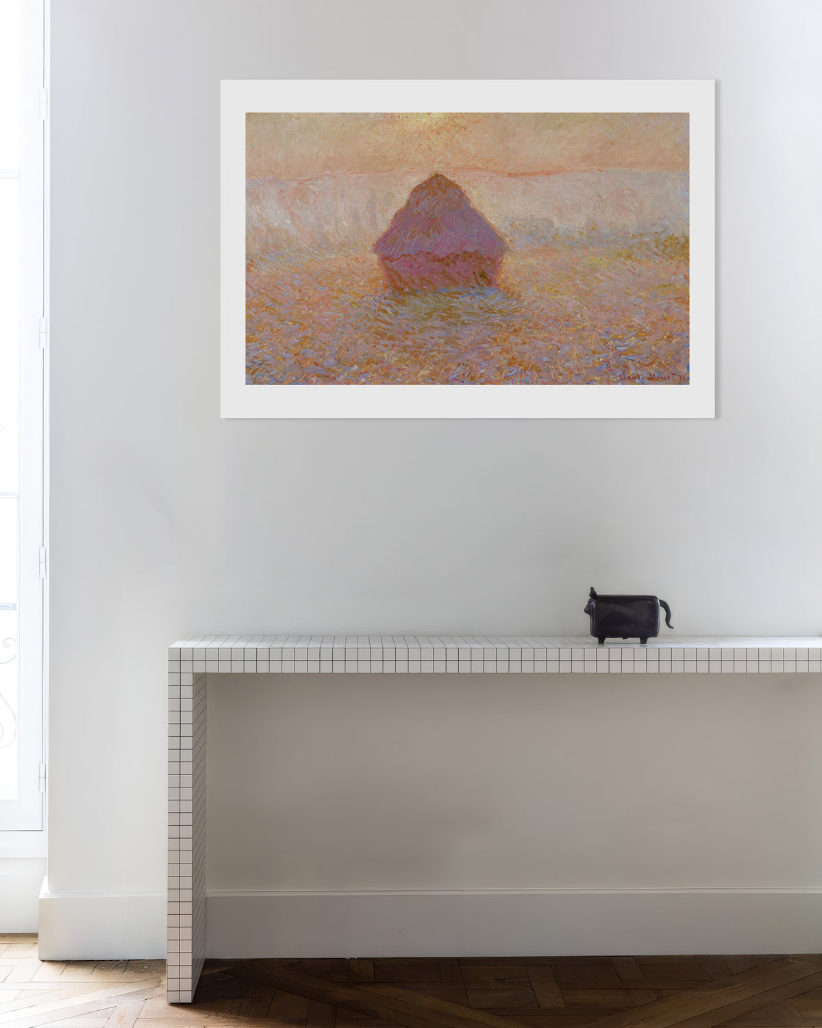 Poster of Grainstack, Sun in the Mist (1891) by Claude Monet