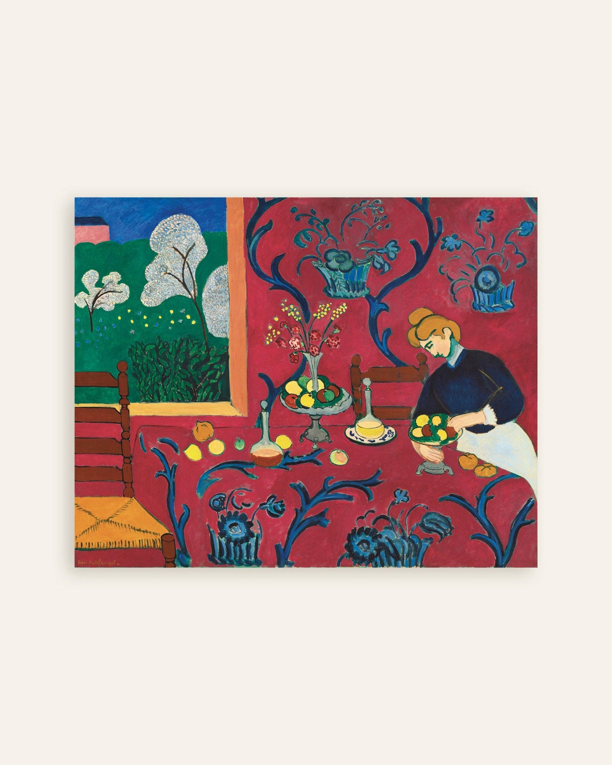 Poster of Harmony in Red (1908) by Henri Matisse, thumbnail