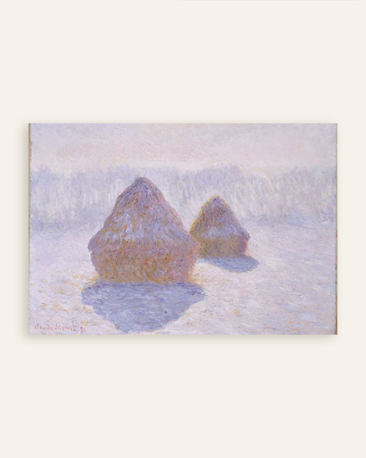 Poster of Haystacks, Effect of Snow and Sun (1891) by Claude Monet, thumbnail