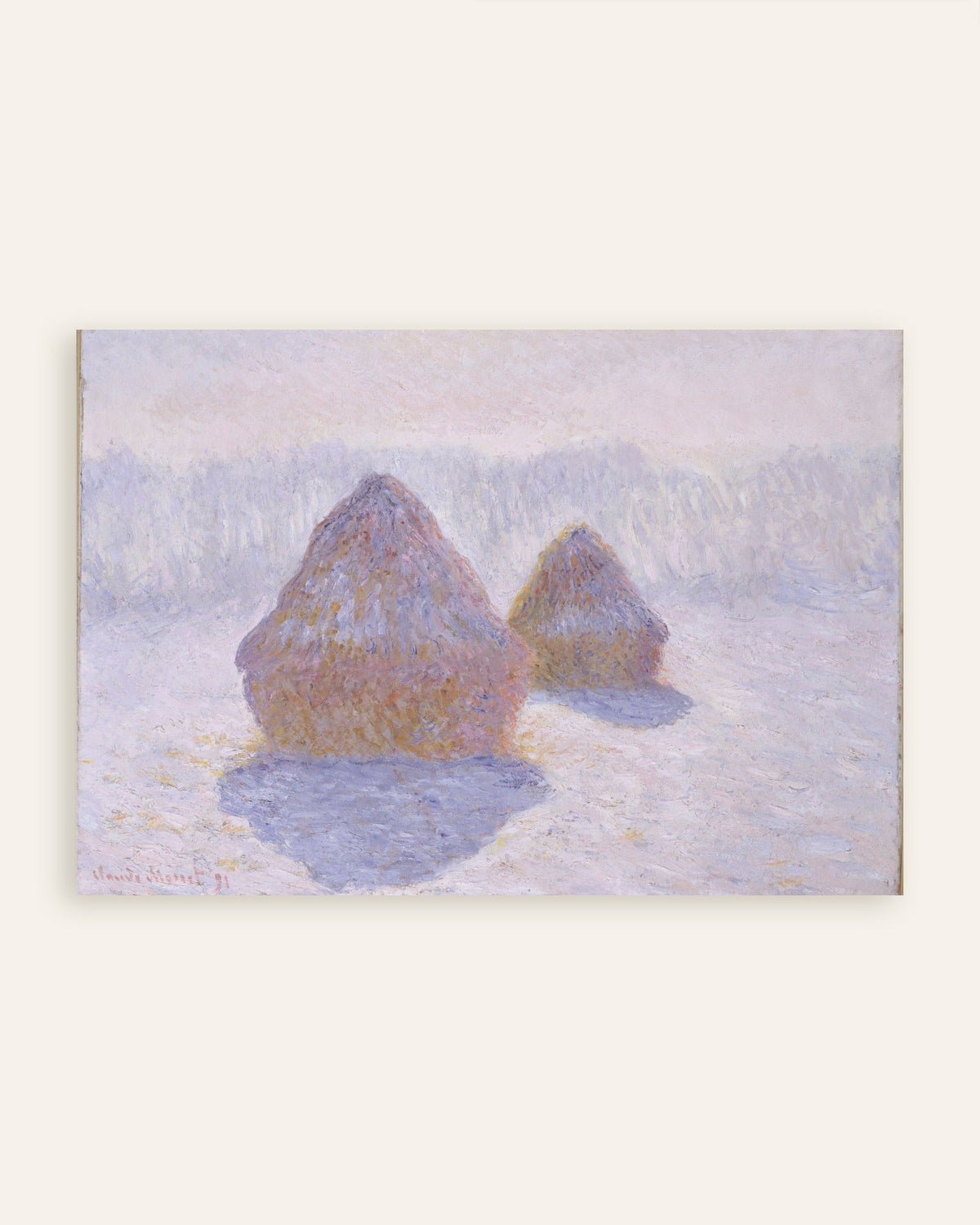 Poster of Haystacks, Effect of Snow and Sun (1891) by Claude Monet, thumbnail