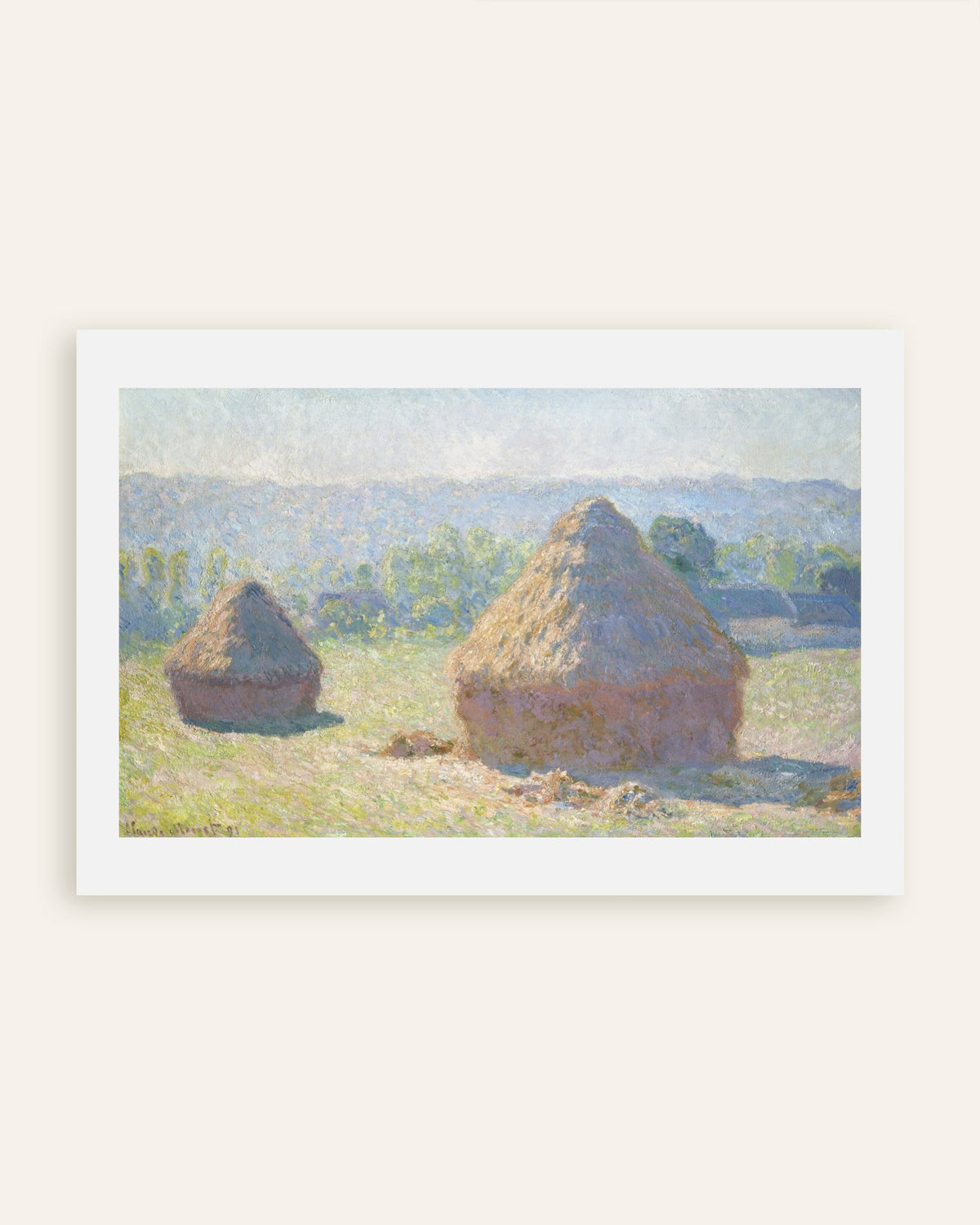 Poster of Haystacks, End of Summer (1891) by Claude Monet, thumbnail