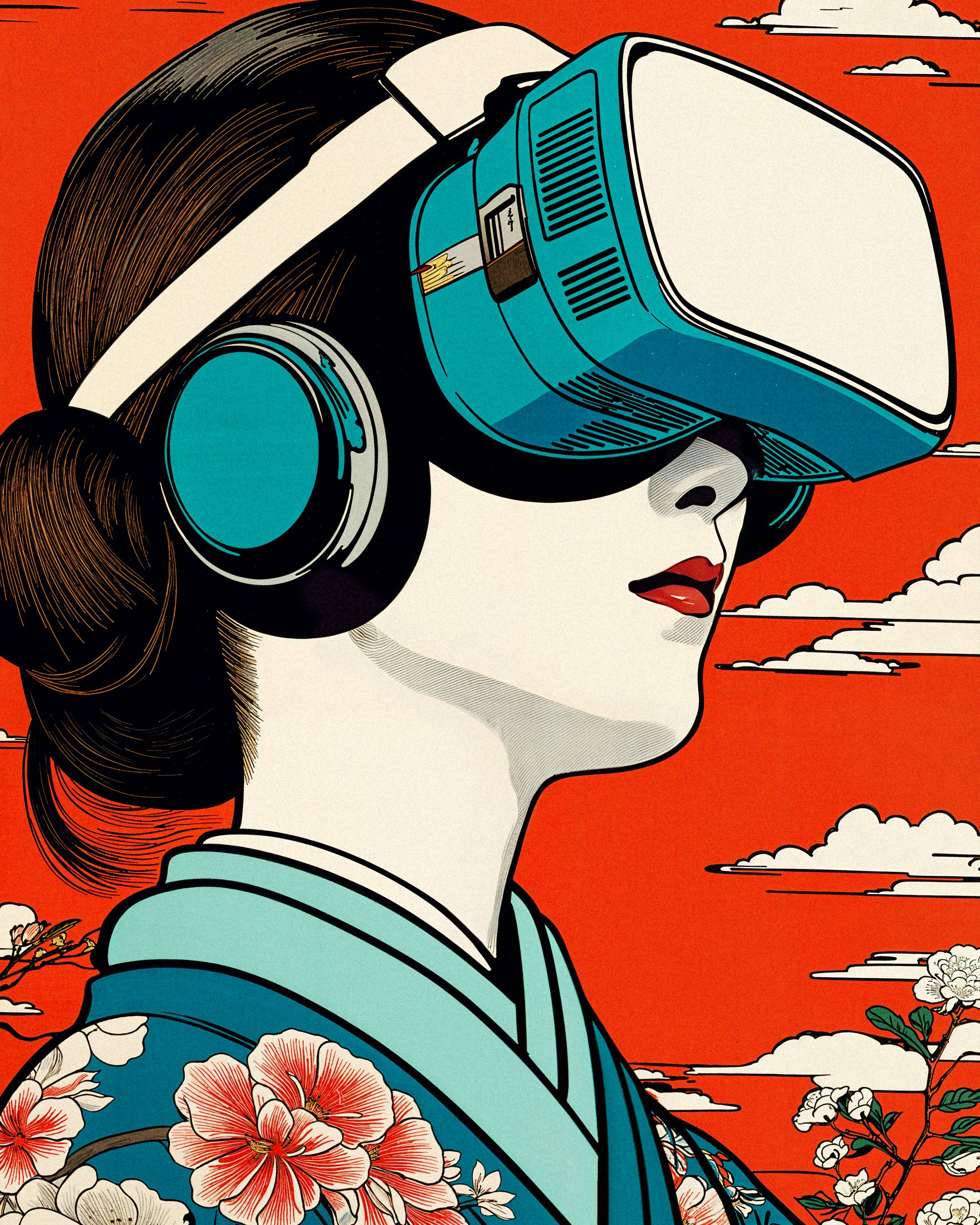 Geisha VR Print – A Hiroshige Homage Meets Contemporary Tech