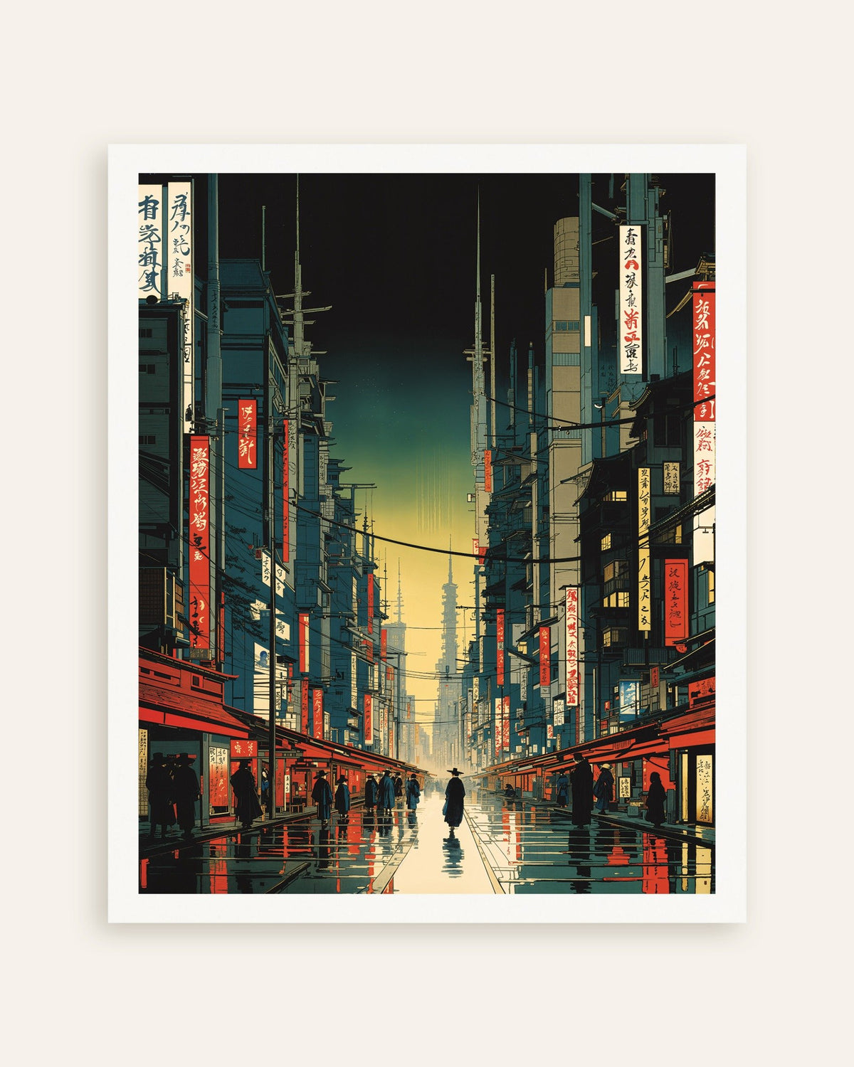 Poster of Hiroshige hypertech, street of a futuristic city - Poster, thumbnail